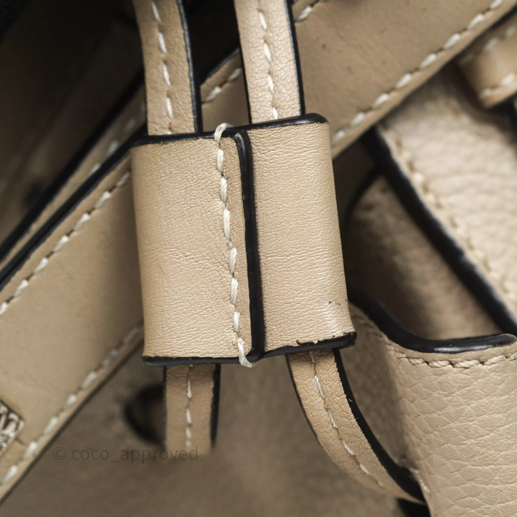 Loewe Mini Hammock Drawstring Beige Calfskin