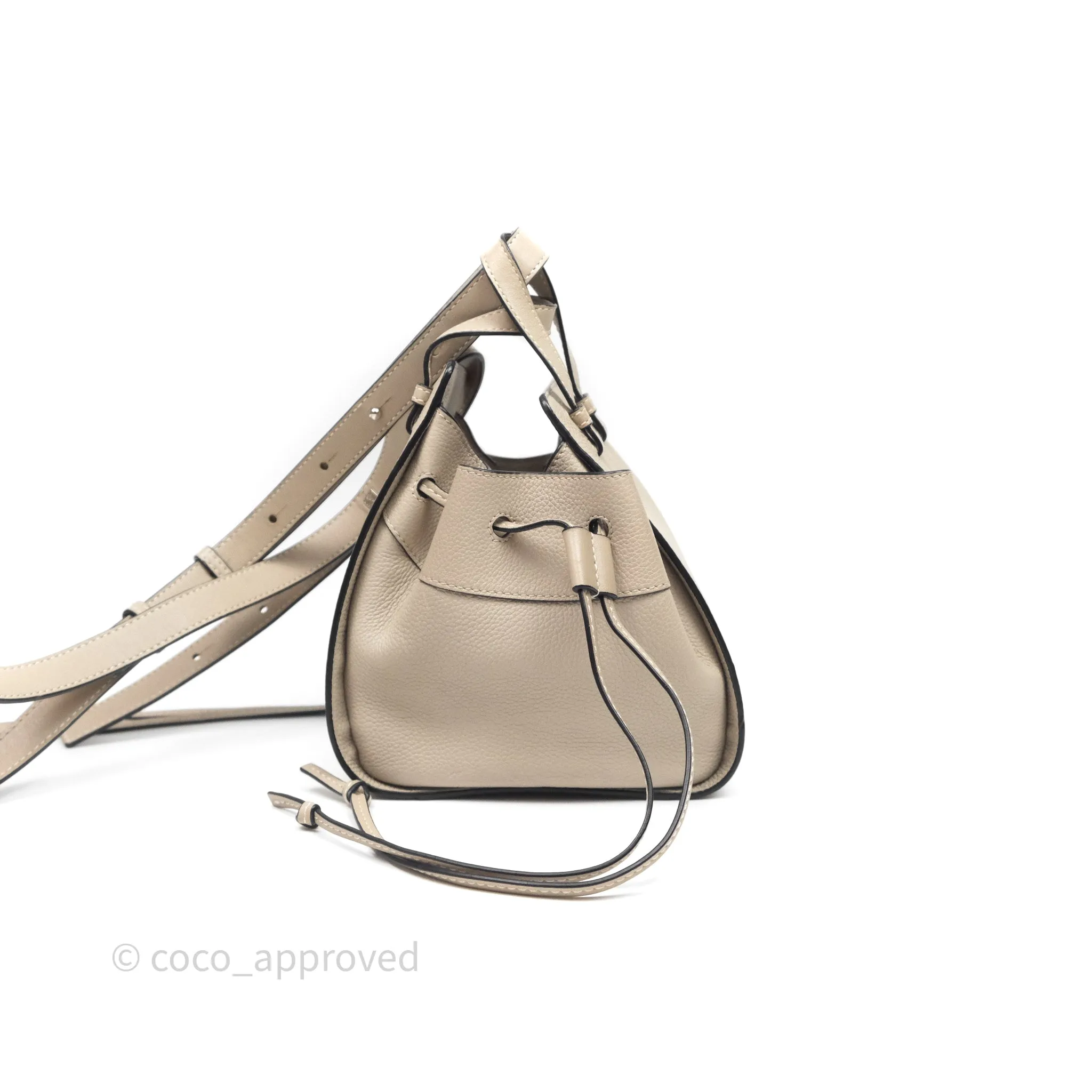 Loewe Mini Hammock Drawstring Beige Calfskin