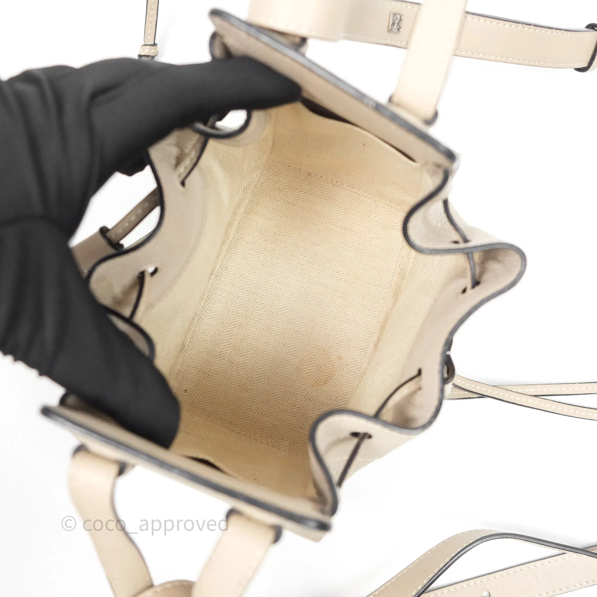 Loewe Mini Hammock Drawstring Beige Calfskin