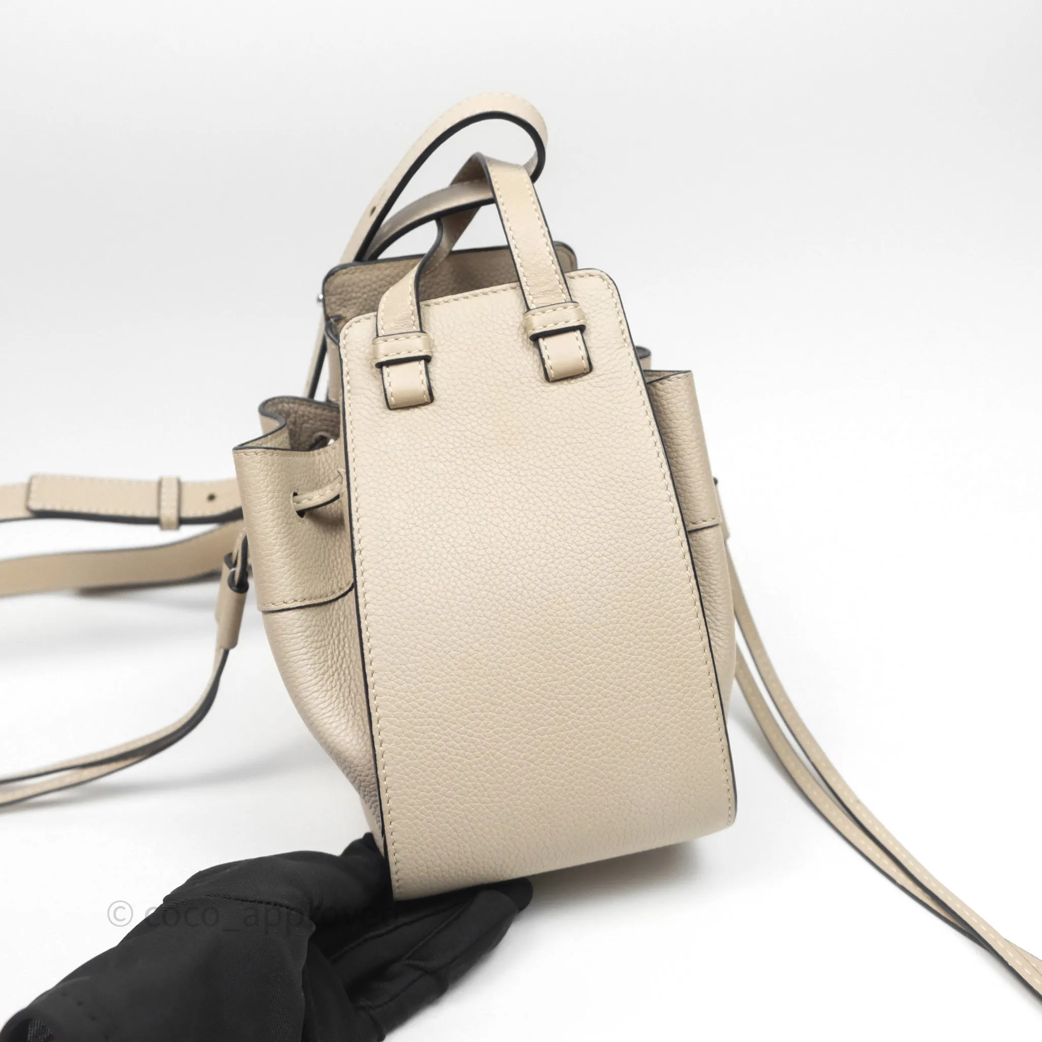 Loewe Mini Hammock Drawstring Beige Calfskin
