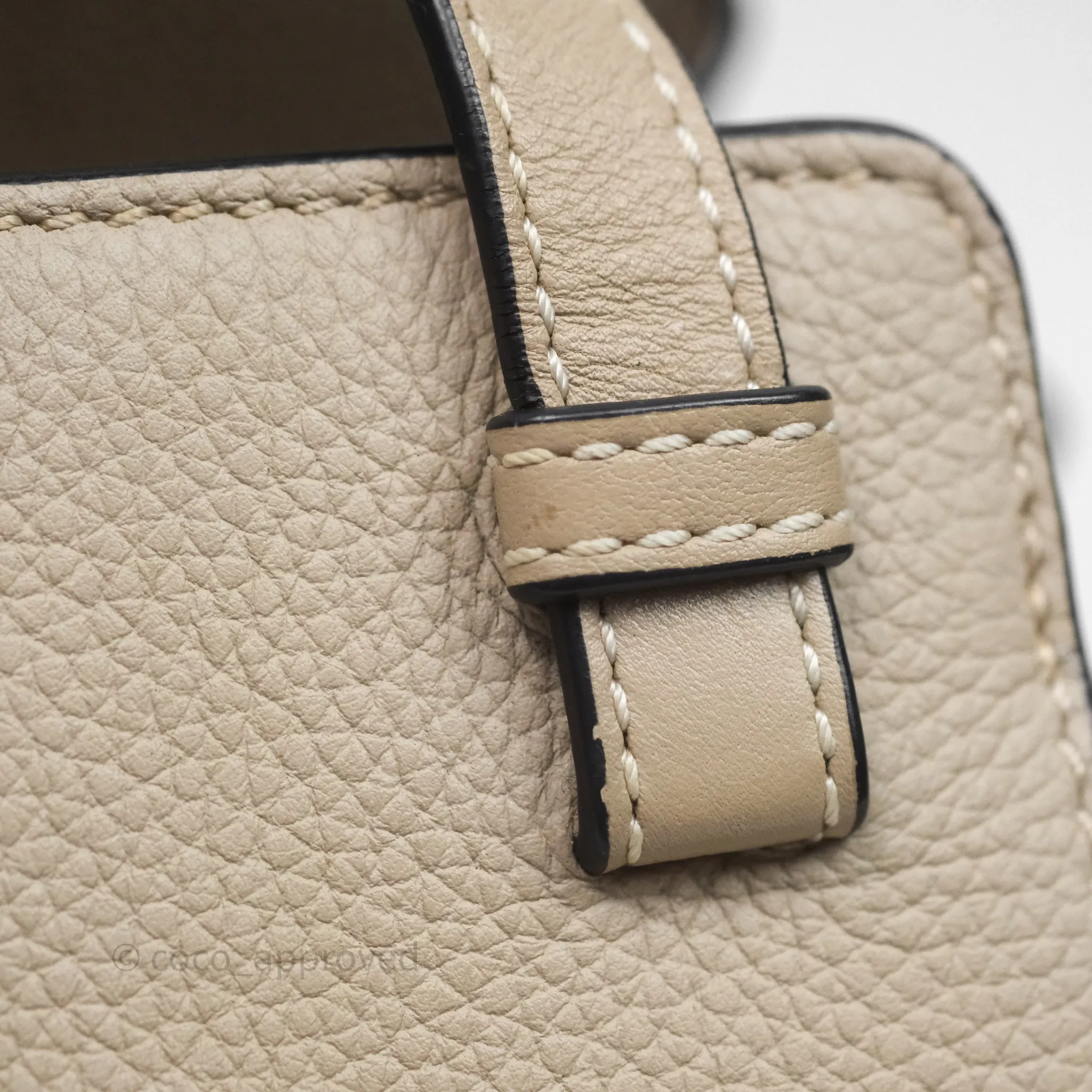Loewe Mini Hammock Drawstring Beige Calfskin
