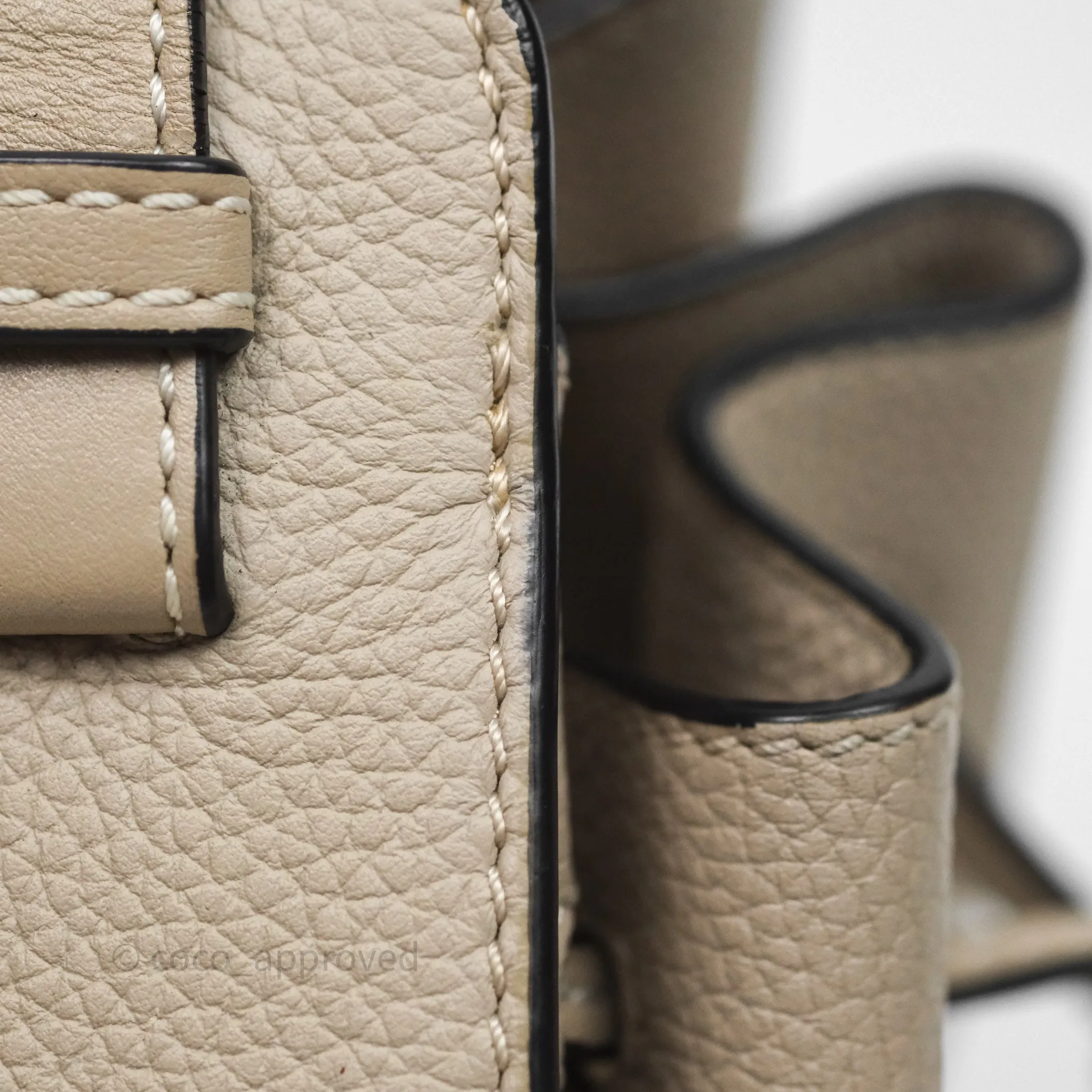 Loewe Mini Hammock Drawstring Beige Calfskin
