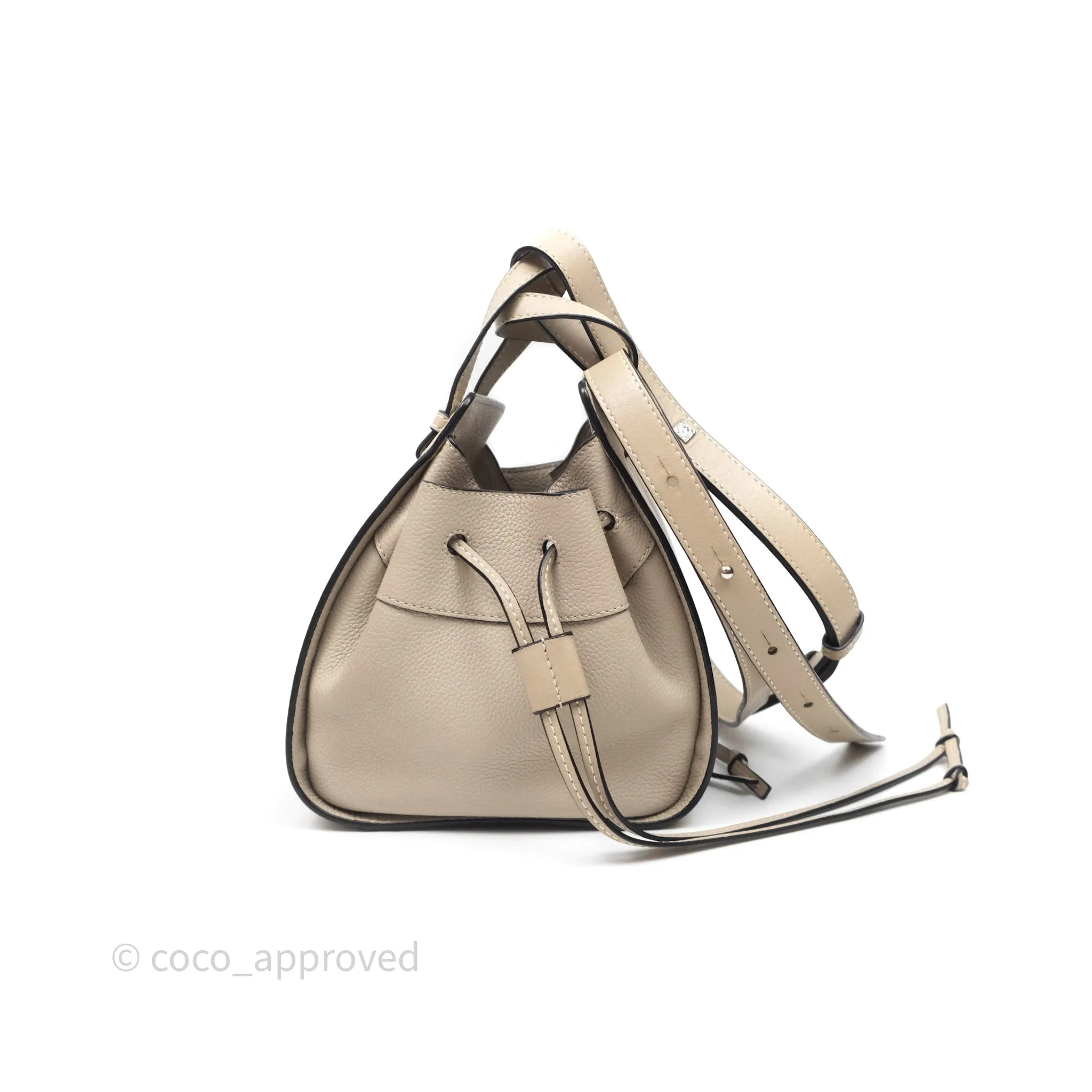 Loewe Mini Hammock Drawstring Beige Calfskin