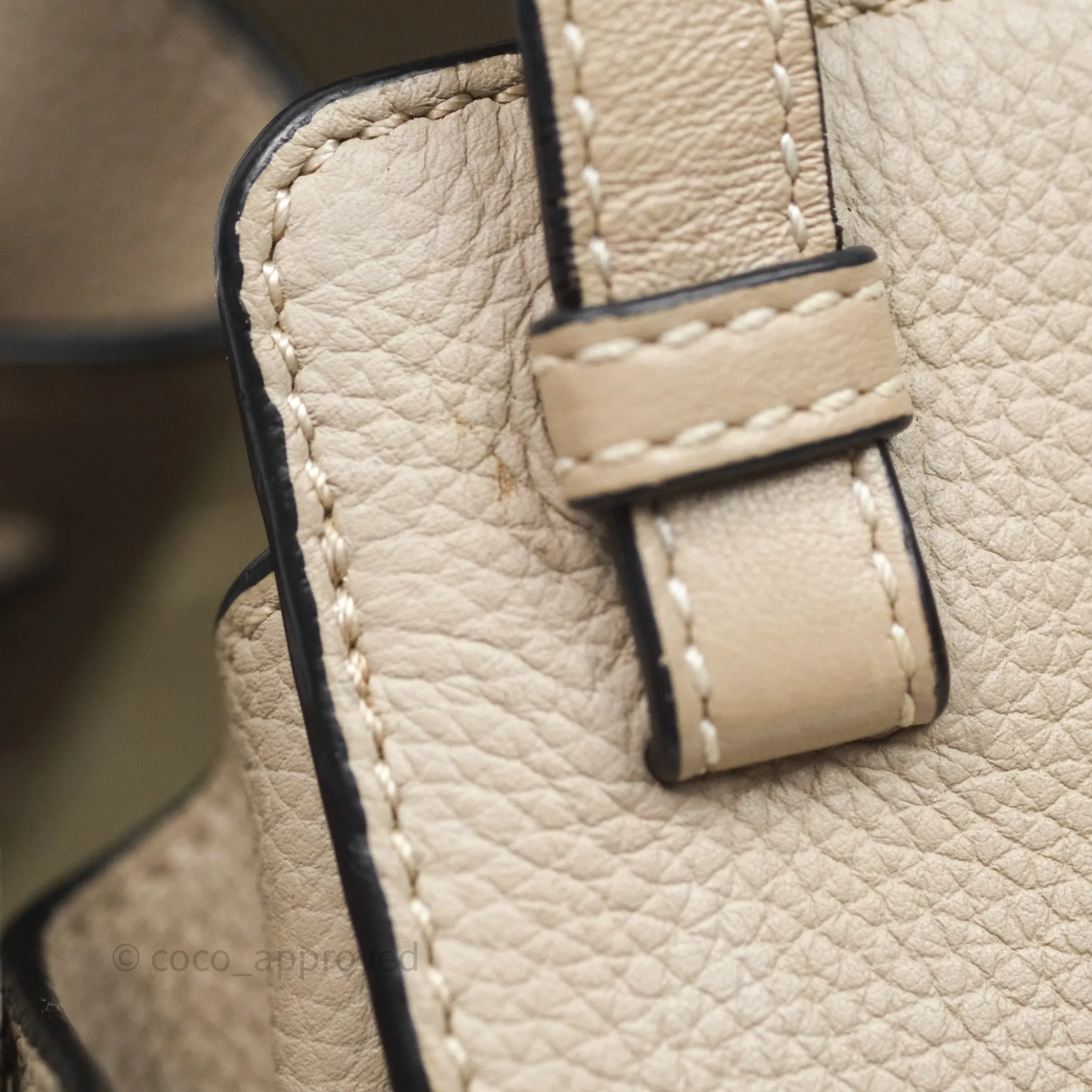 Loewe Mini Hammock Drawstring Beige Calfskin