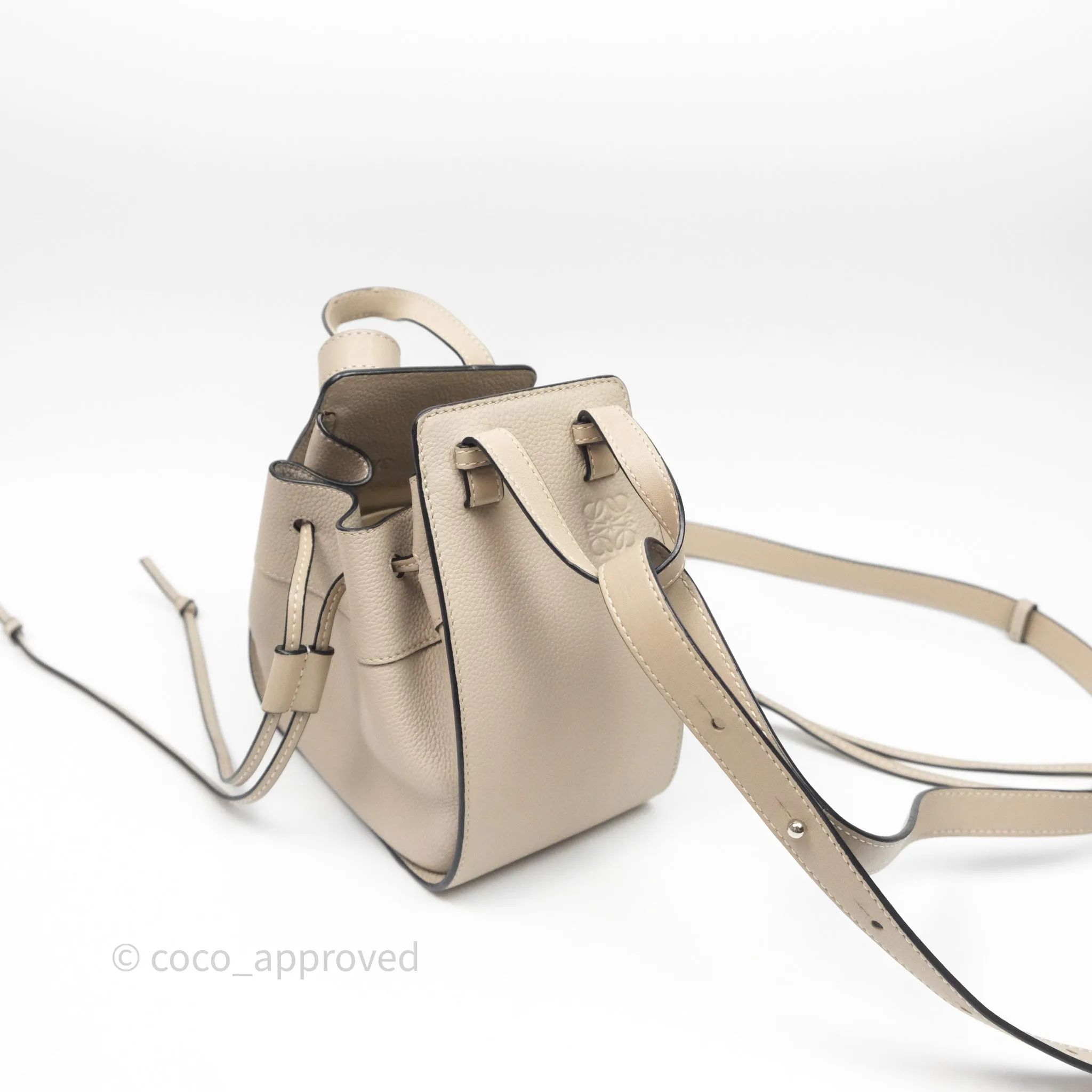 Loewe Mini Hammock Drawstring Beige Calfskin
