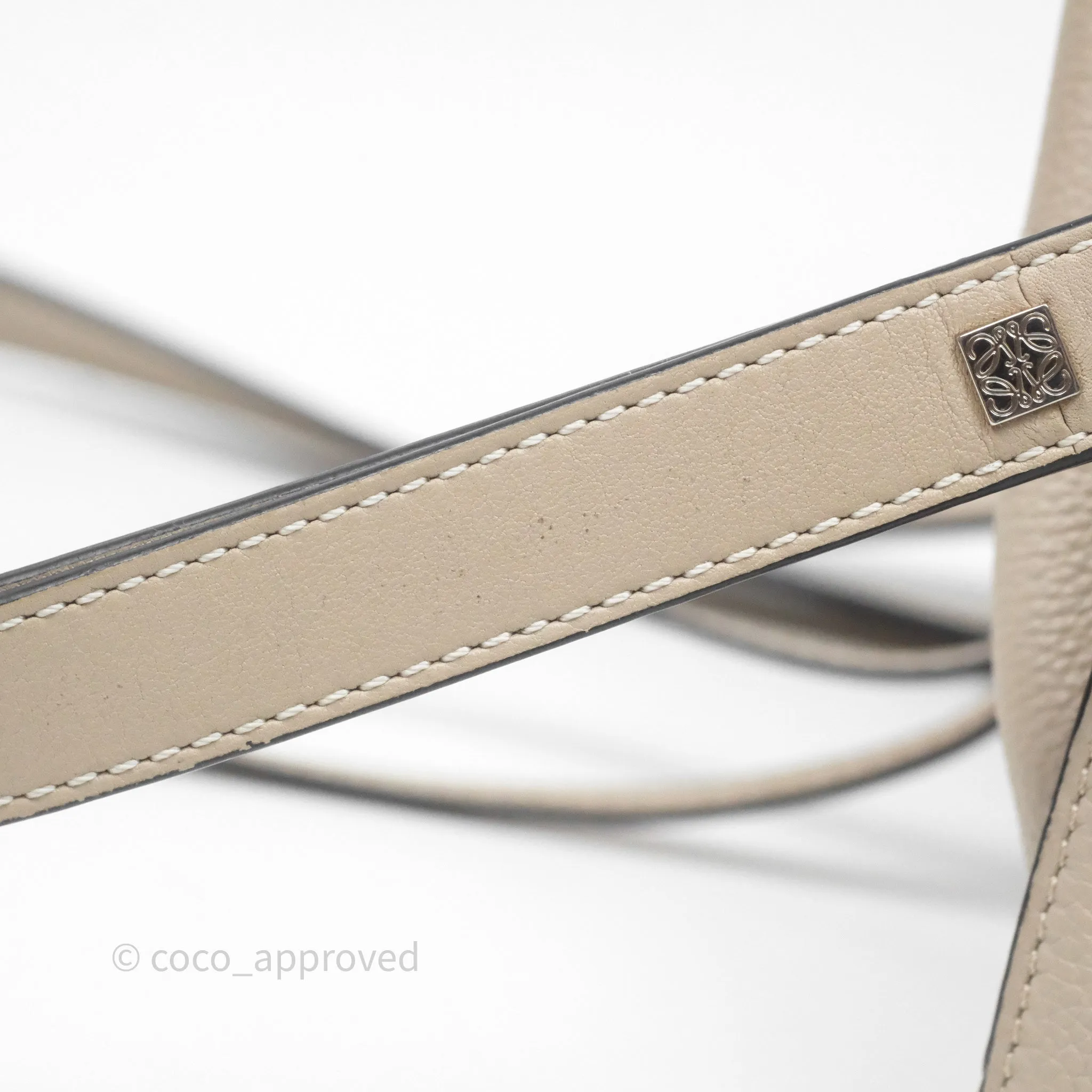 Loewe Mini Hammock Drawstring Beige Calfskin