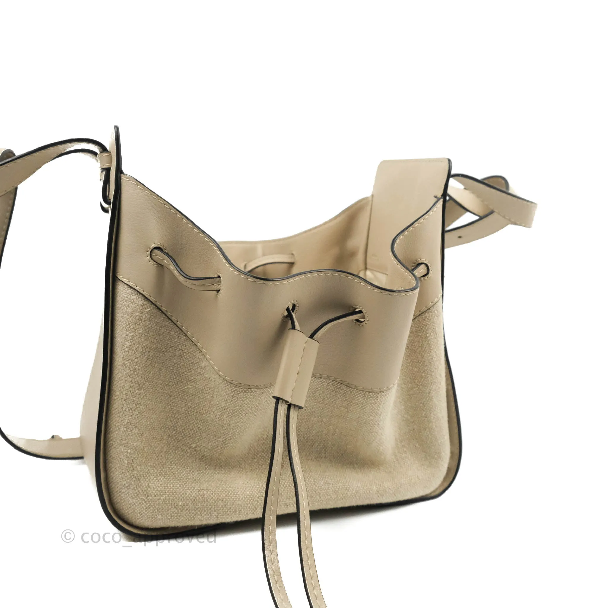 Loewe Mini Hammock Drawstring in Classic Beige Calfskin
