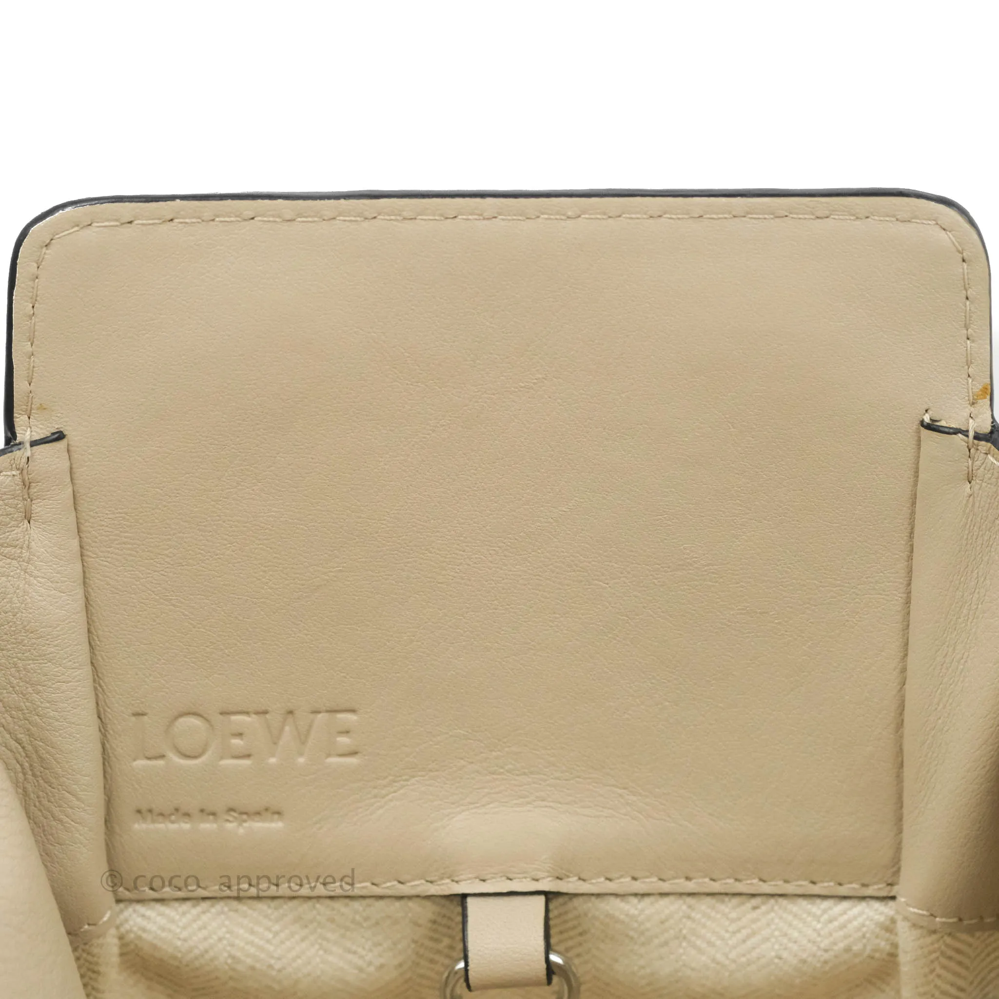 Loewe Mini Hammock Drawstring in Classic Beige Calfskin