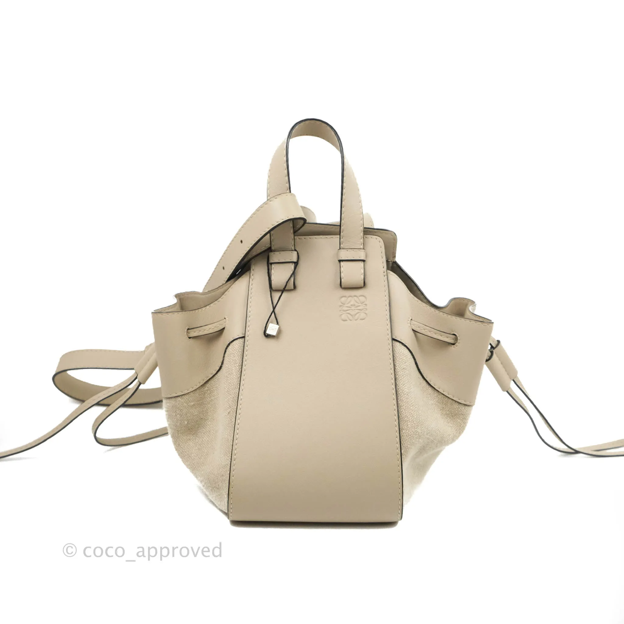 Loewe Mini Hammock Drawstring in Classic Beige Calfskin