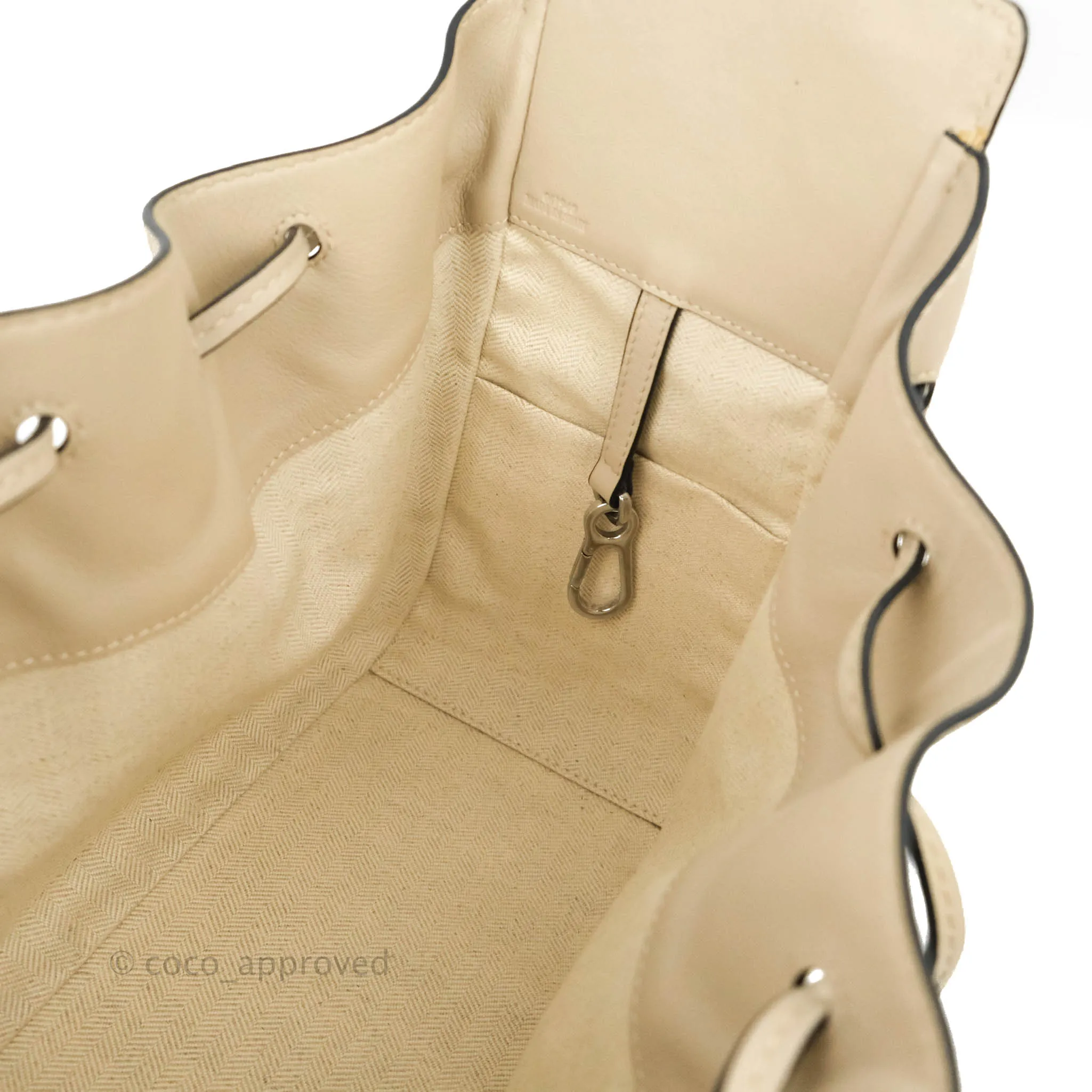Loewe Mini Hammock Drawstring in Classic Beige Calfskin