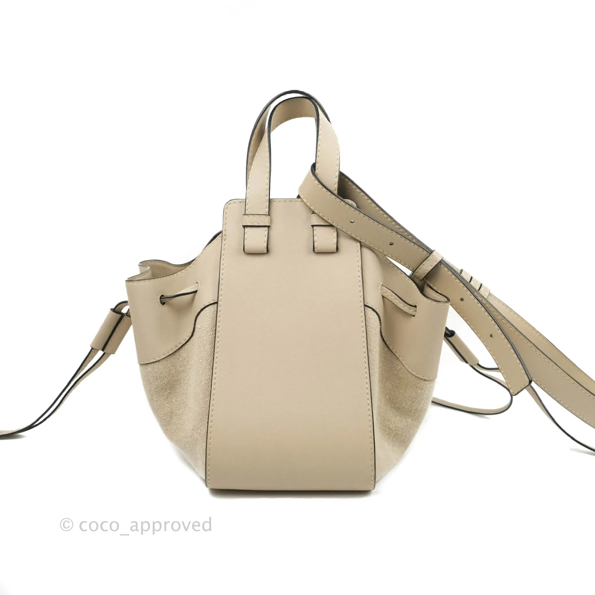 Loewe Mini Hammock Drawstring in Classic Beige Calfskin