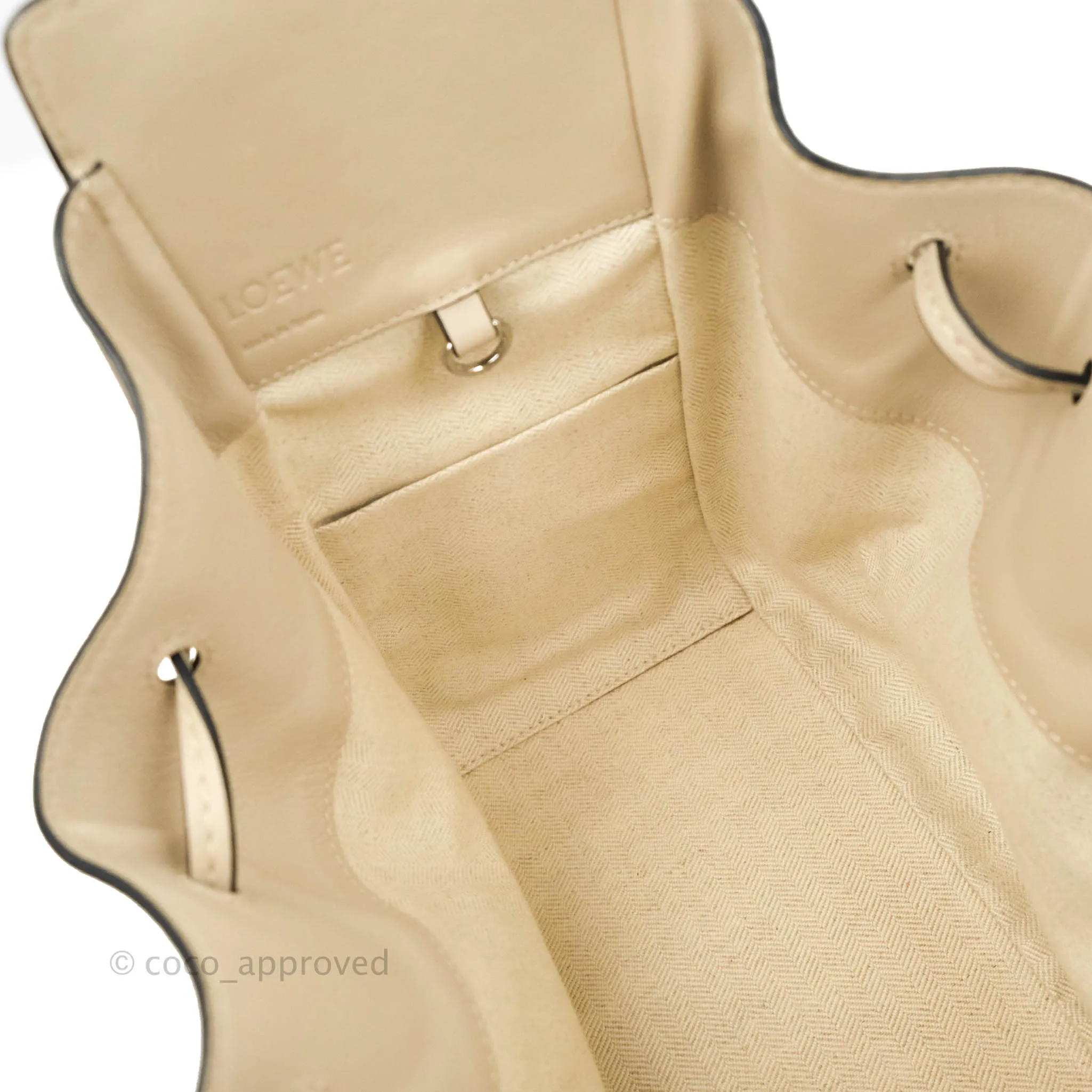 Loewe Mini Hammock Drawstring in Classic Beige Calfskin