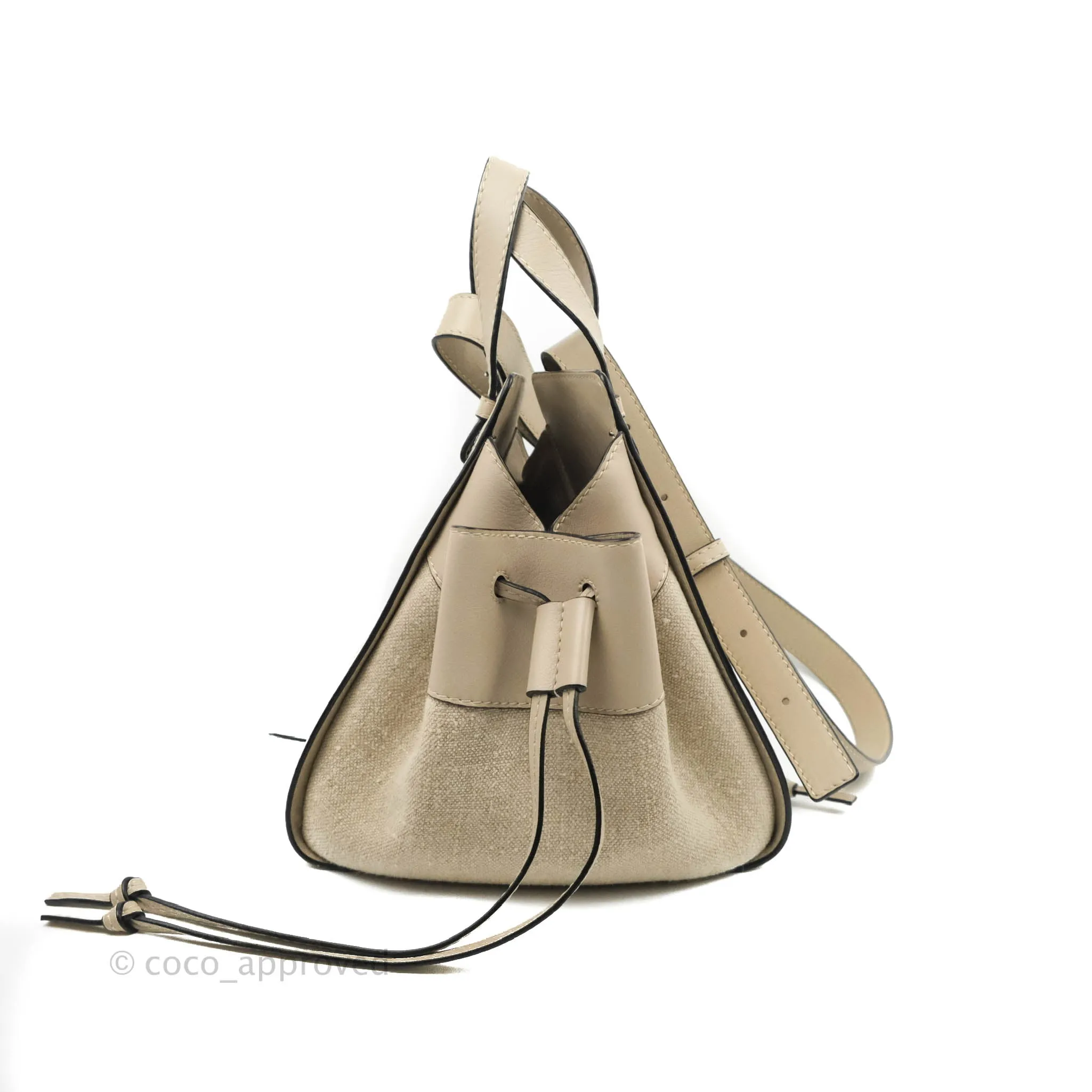 Loewe Mini Hammock Drawstring in Classic Beige Calfskin