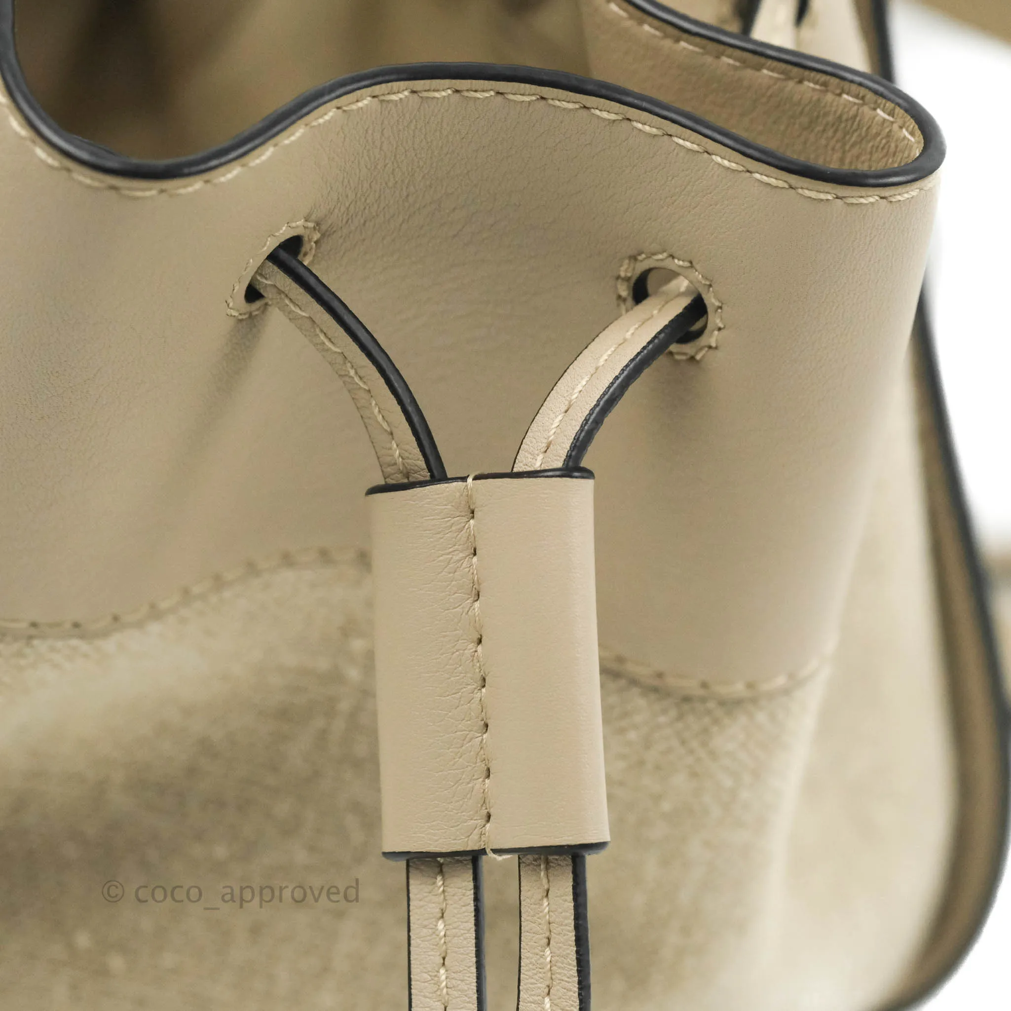 Loewe Mini Hammock Drawstring in Classic Beige Calfskin