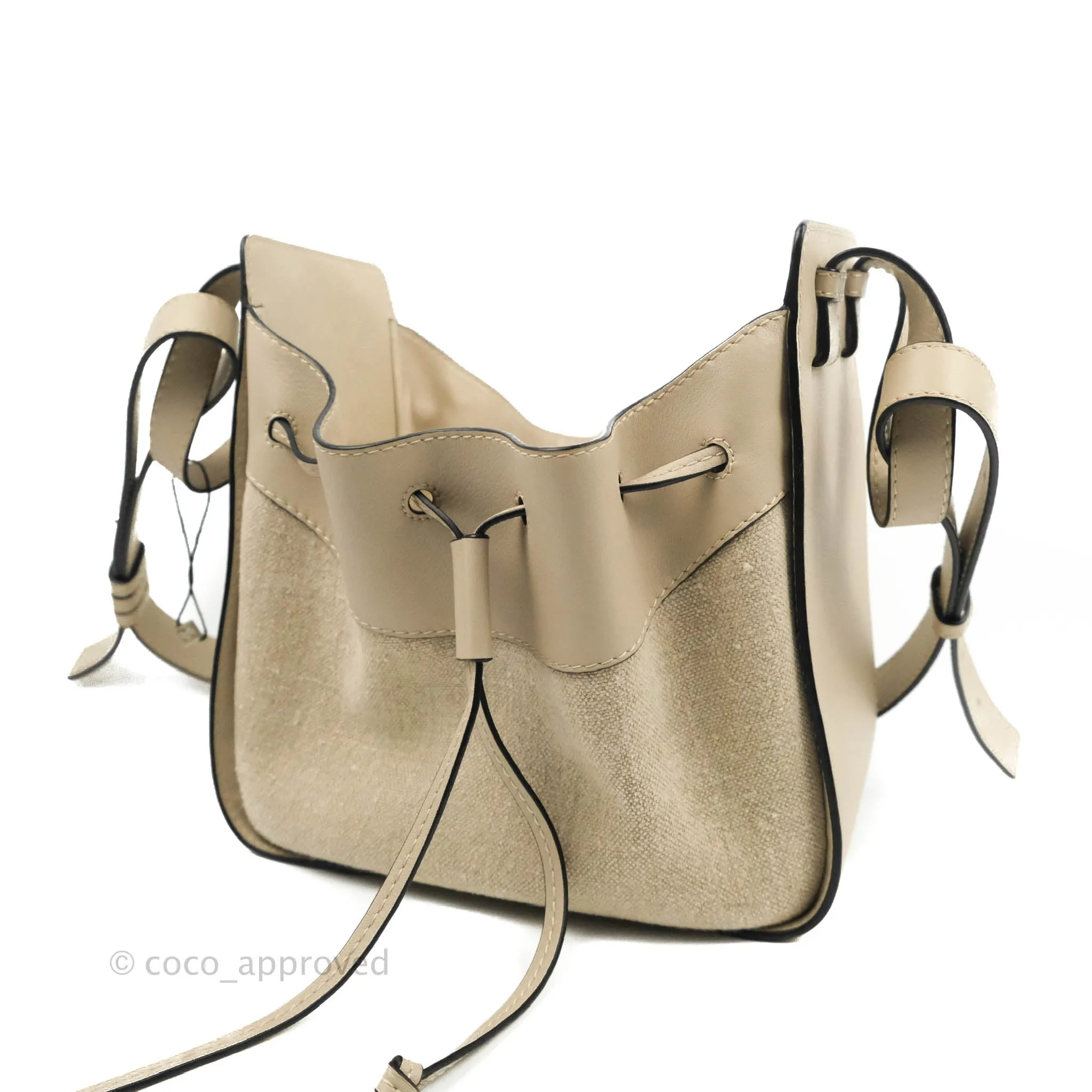 Loewe Mini Hammock Drawstring in Classic Beige Calfskin