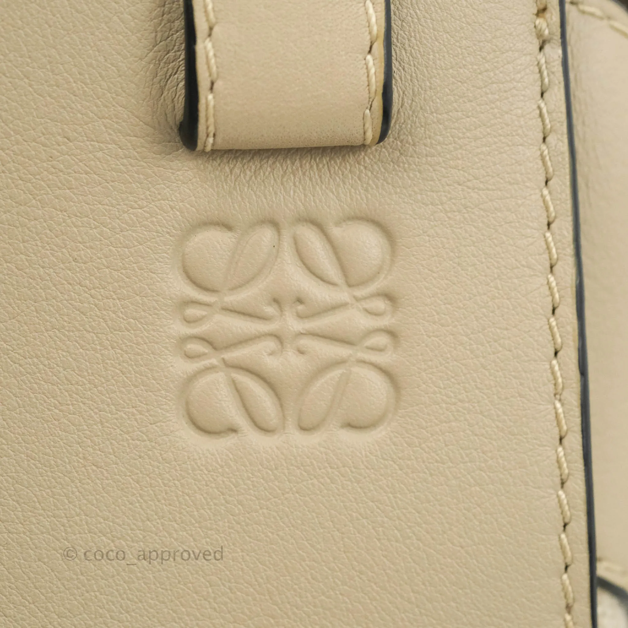 Loewe Mini Hammock Drawstring in Classic Beige Calfskin