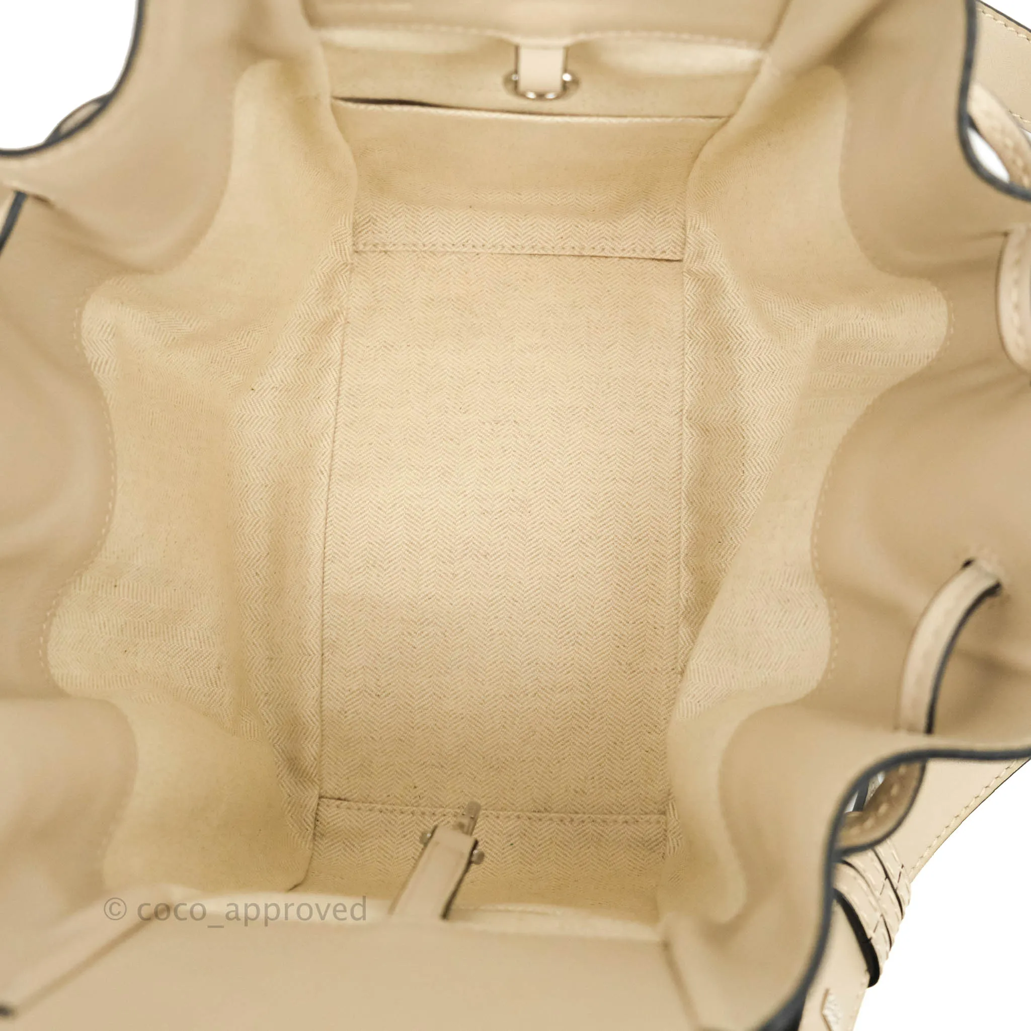 Loewe Mini Hammock Drawstring in Classic Beige Calfskin