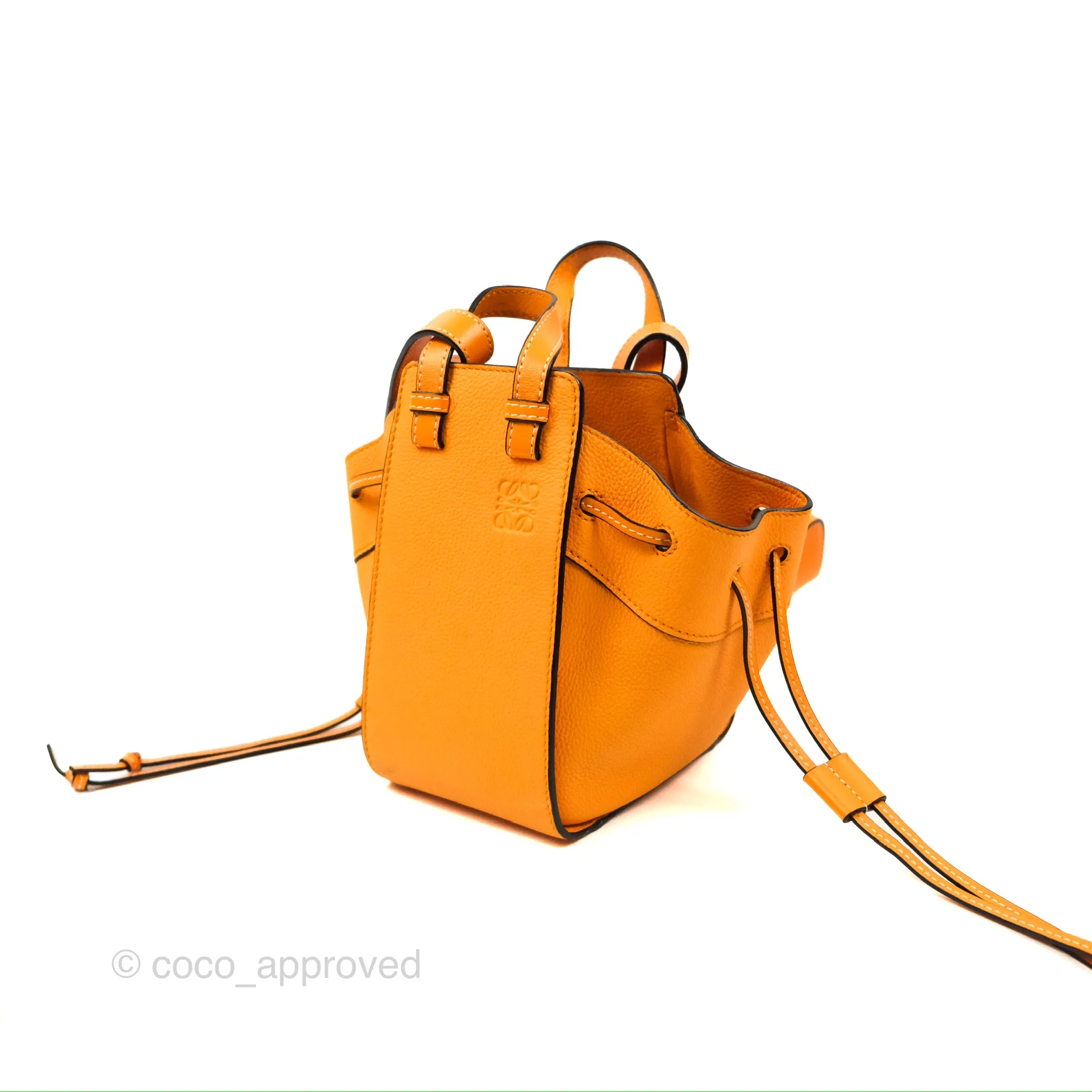 Loewe Mini Hammock Drawstring Orange Calfskin