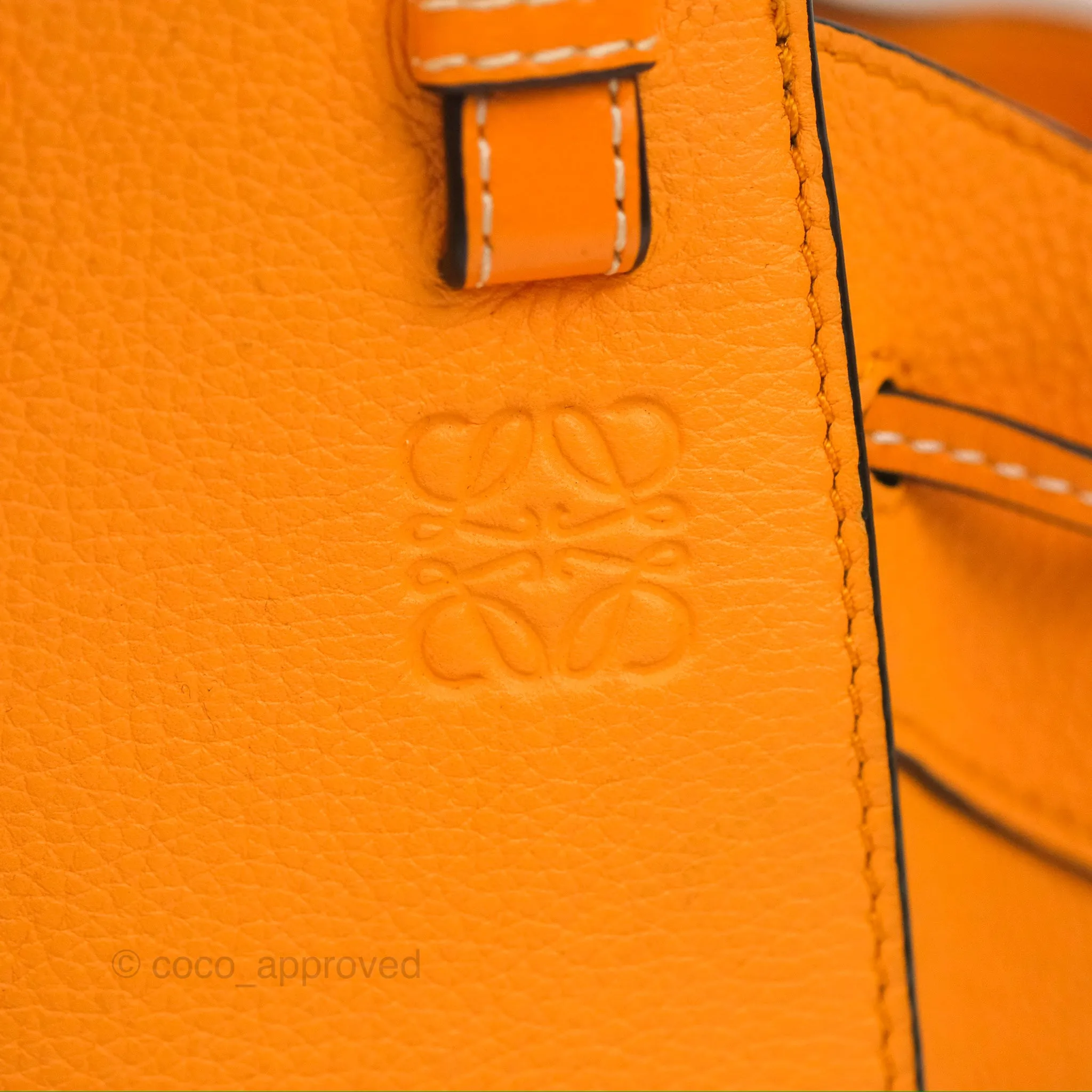 Loewe Mini Hammock Drawstring Orange Calfskin