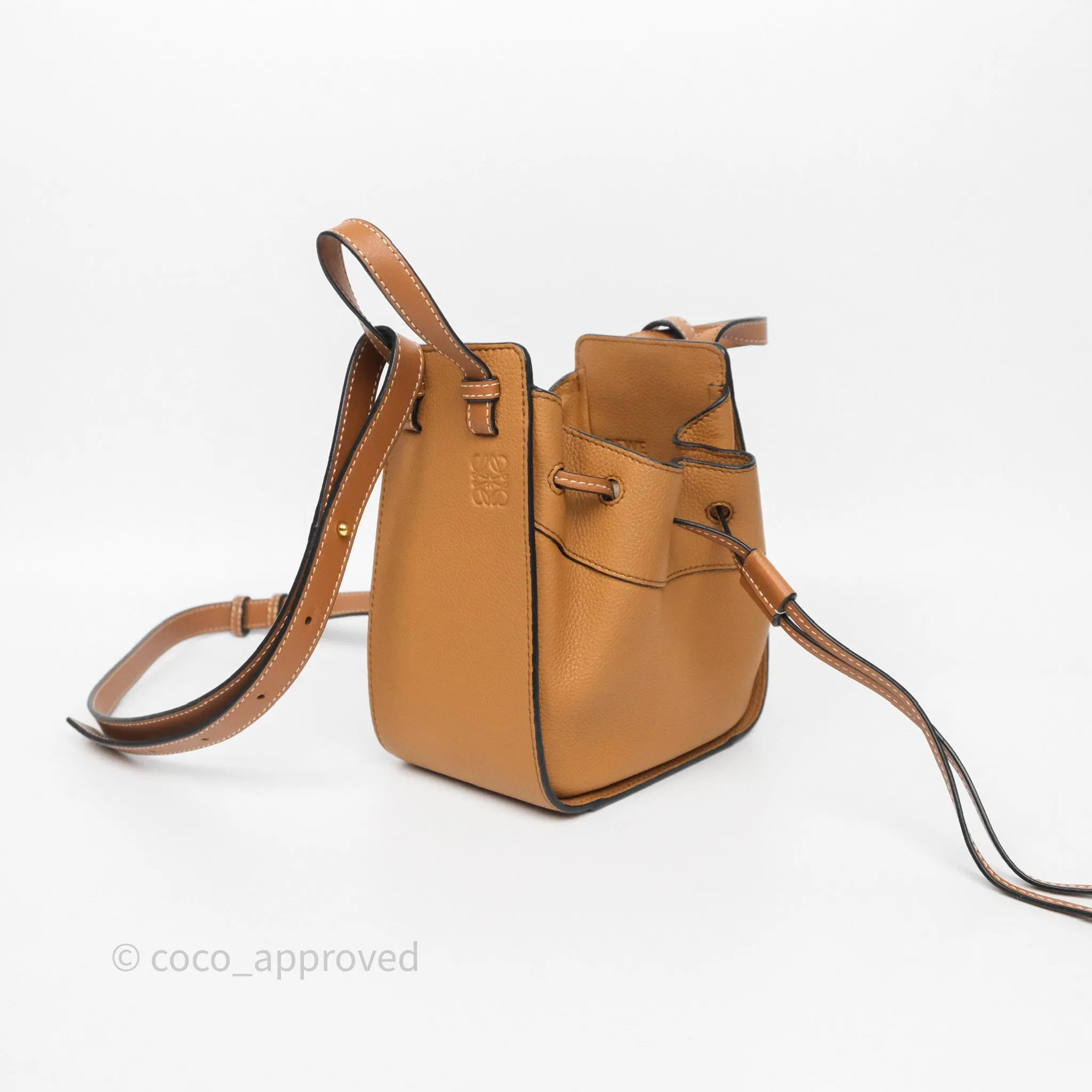 Loewe Mini Hammock Drawstring Tan Calfskin