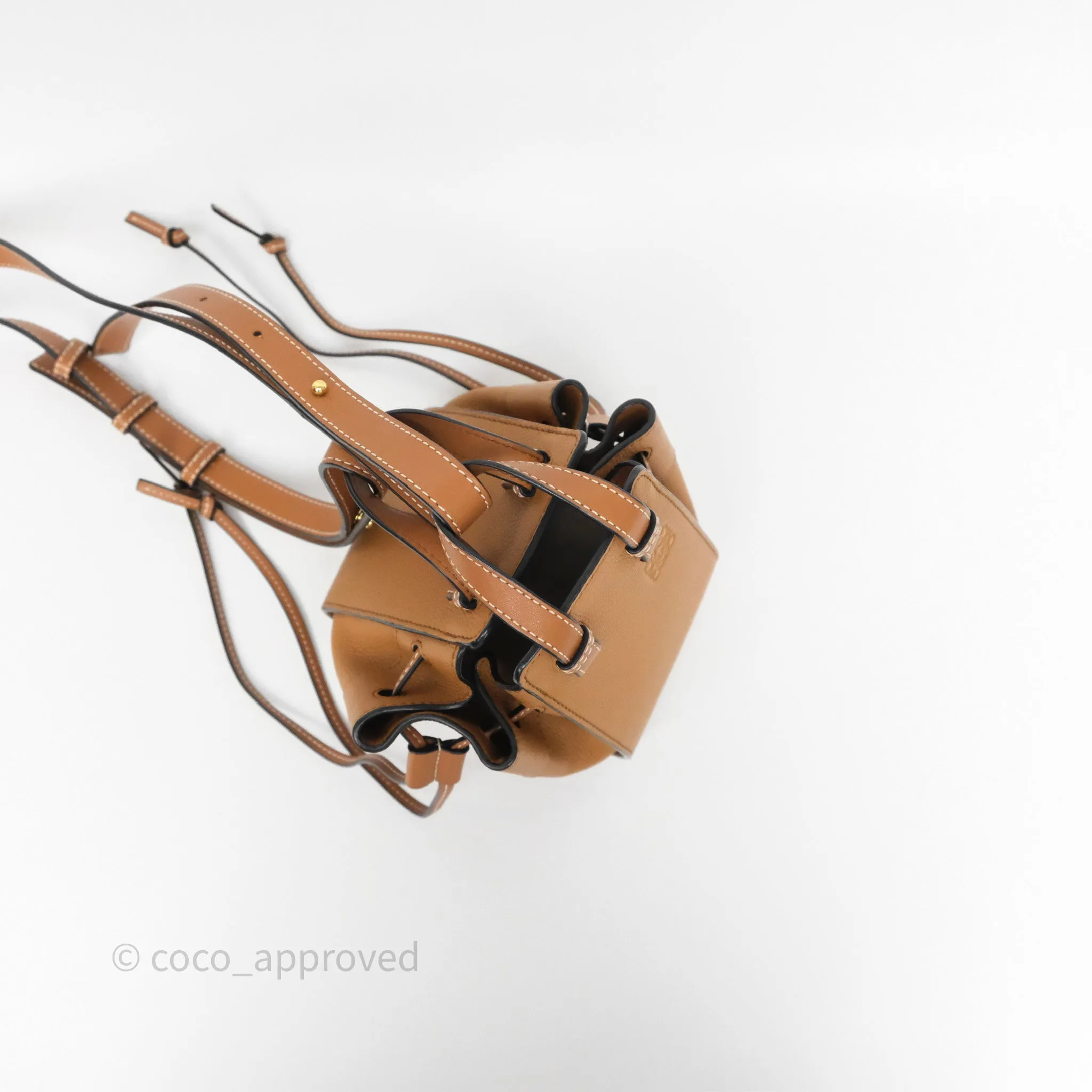 Loewe Mini Hammock Drawstring Tan Calfskin