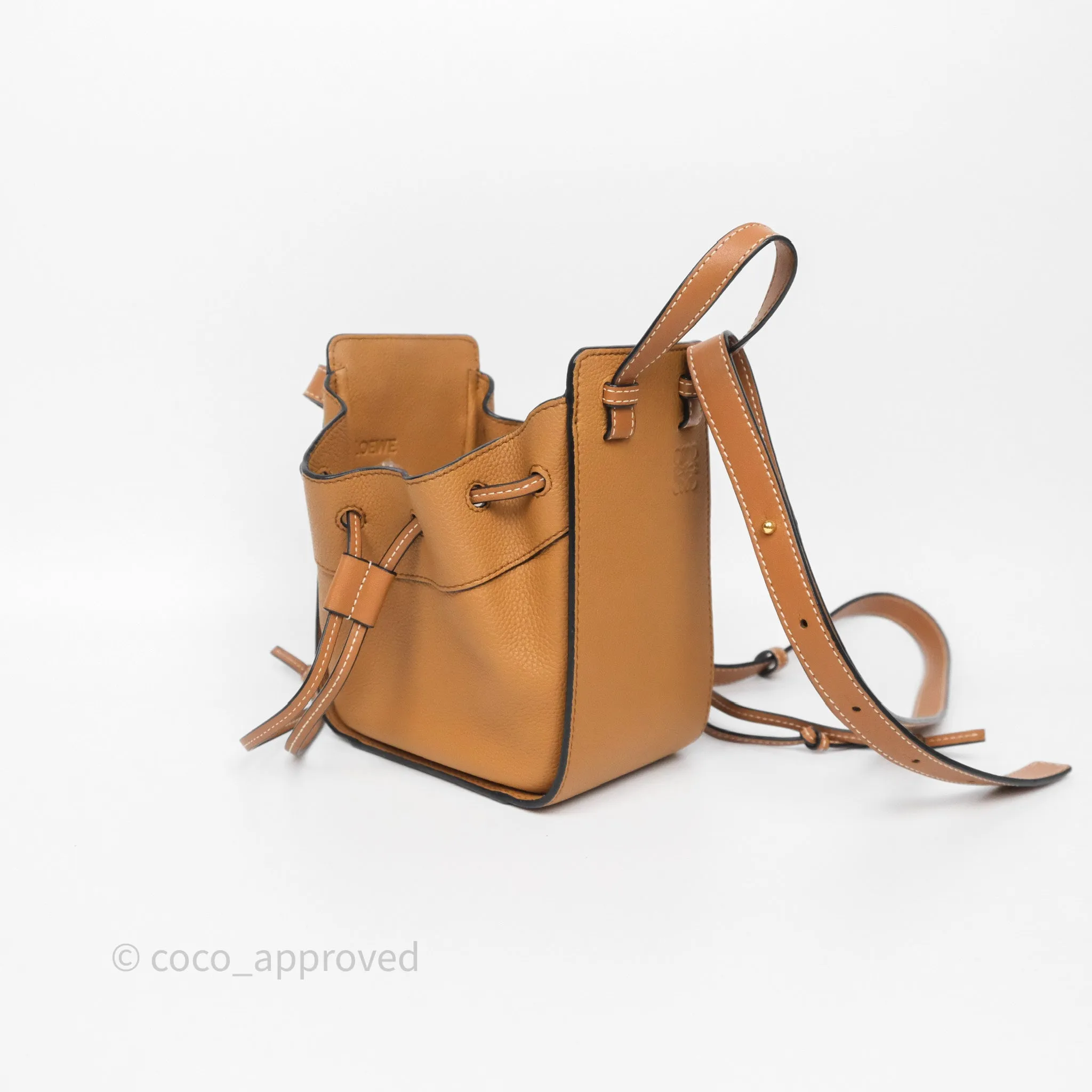 Loewe Mini Hammock Drawstring Tan Calfskin