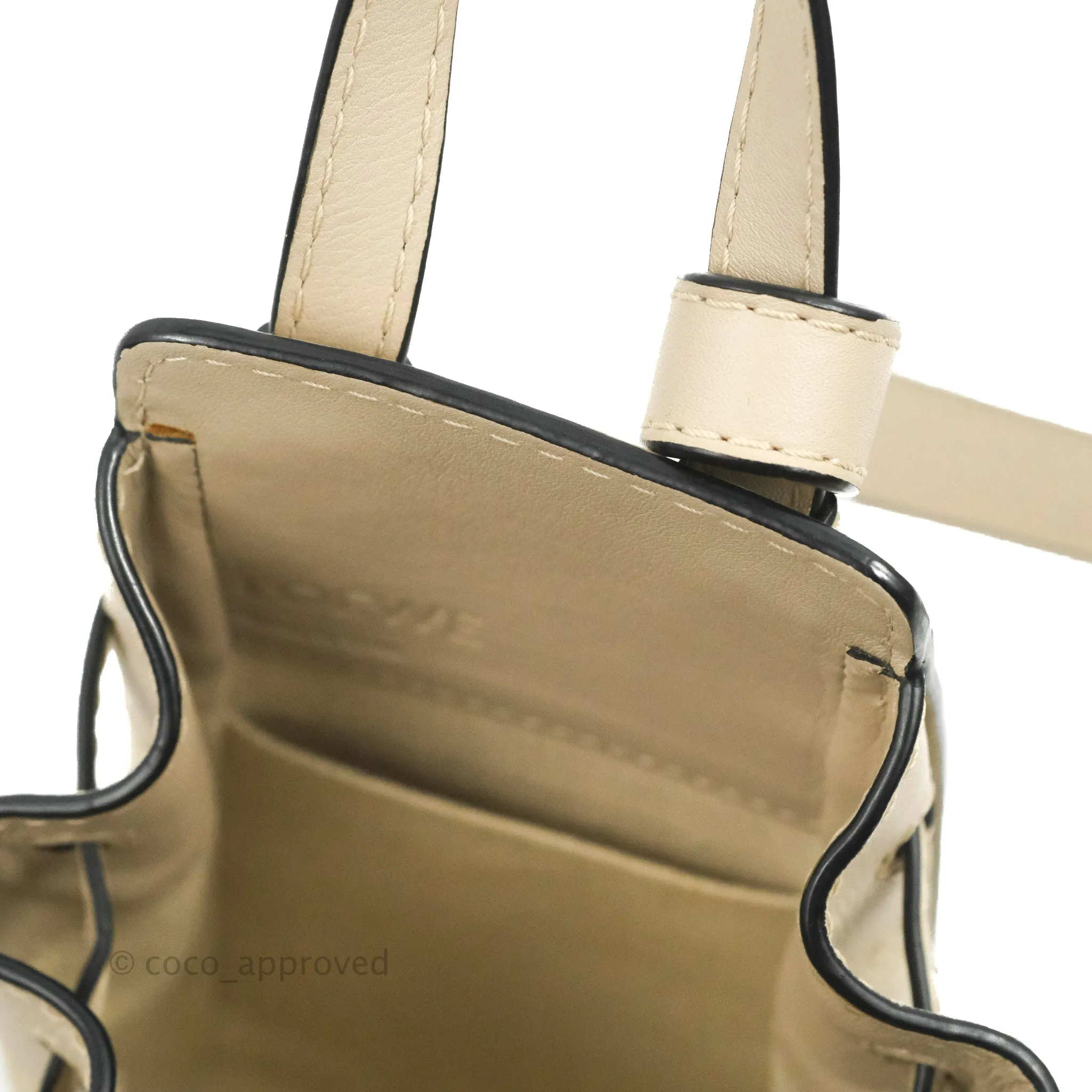 Loewe Mini Hammock Drawstring Taupe Calfskin
