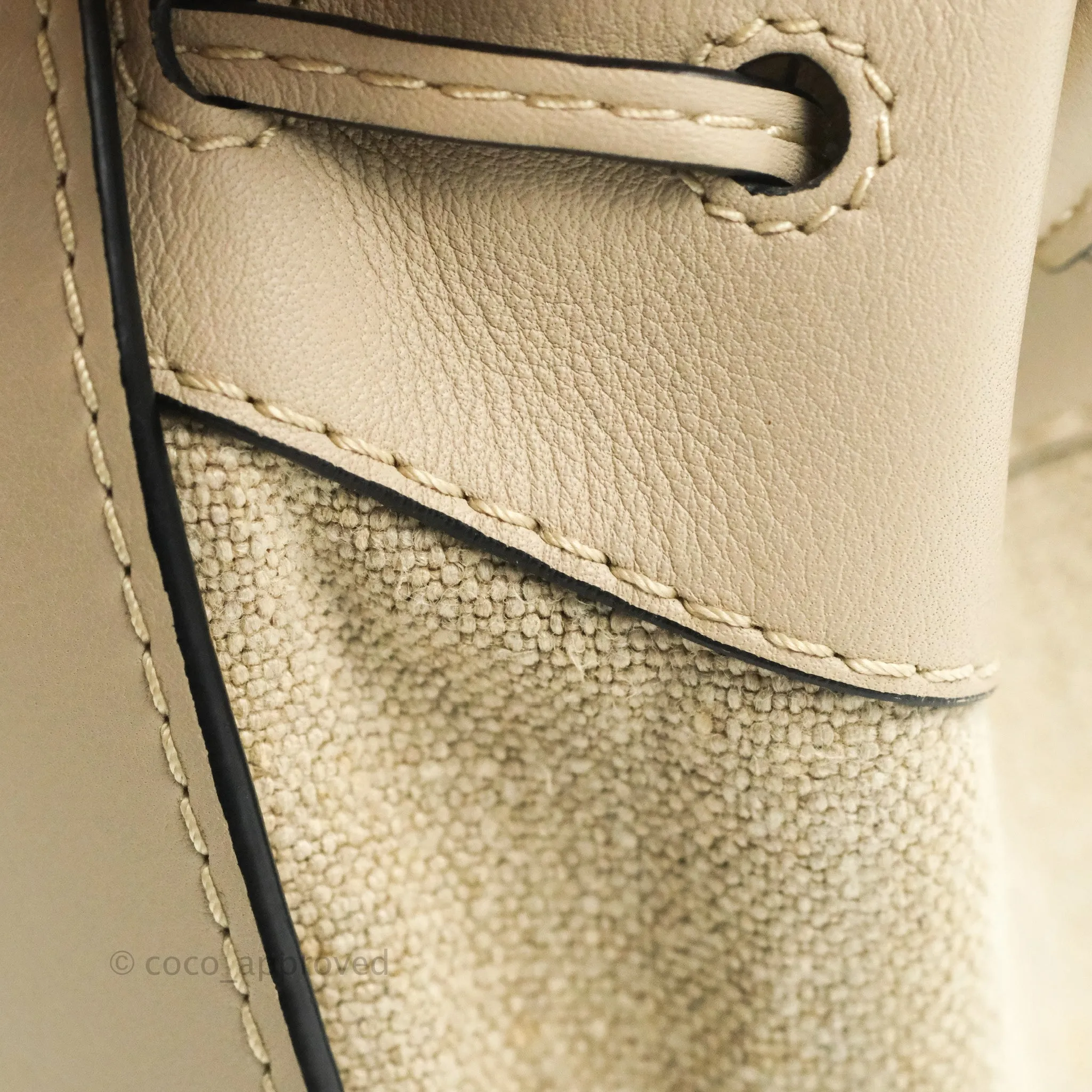 Loewe Mini Hammock Drawstring Taupe Calfskin