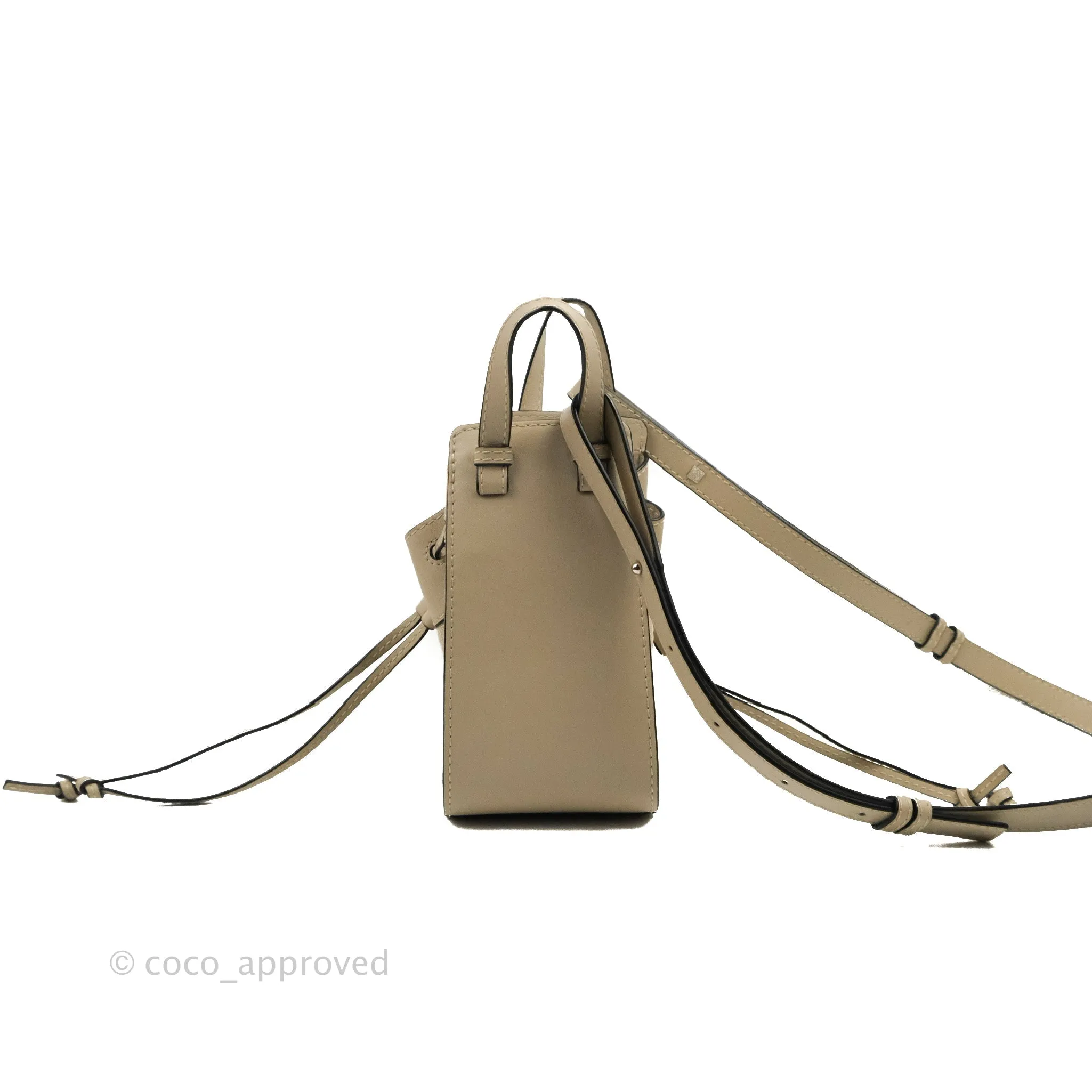 Loewe Mini Hammock Drawstring Taupe Calfskin