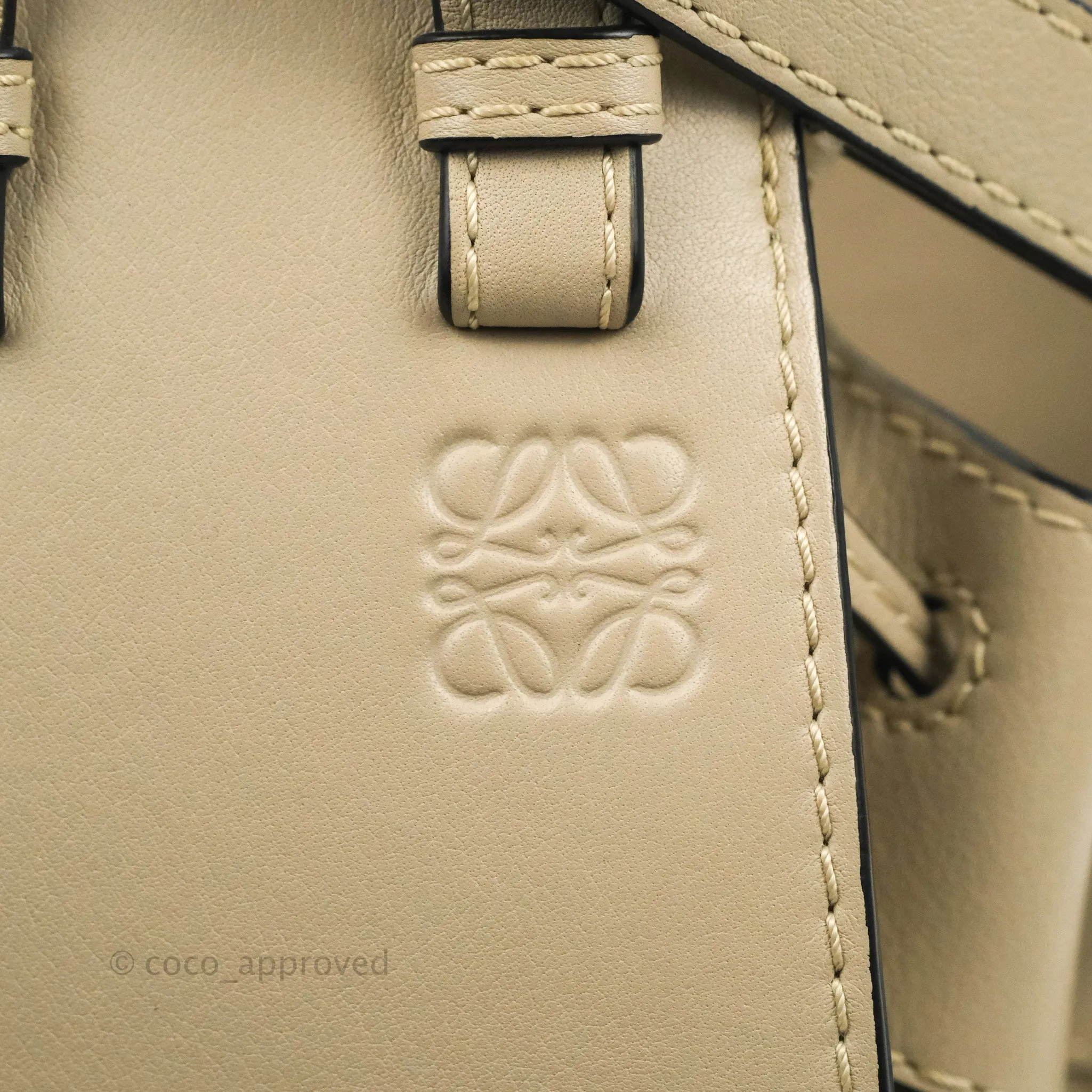 Loewe Mini Hammock Drawstring Taupe Calfskin