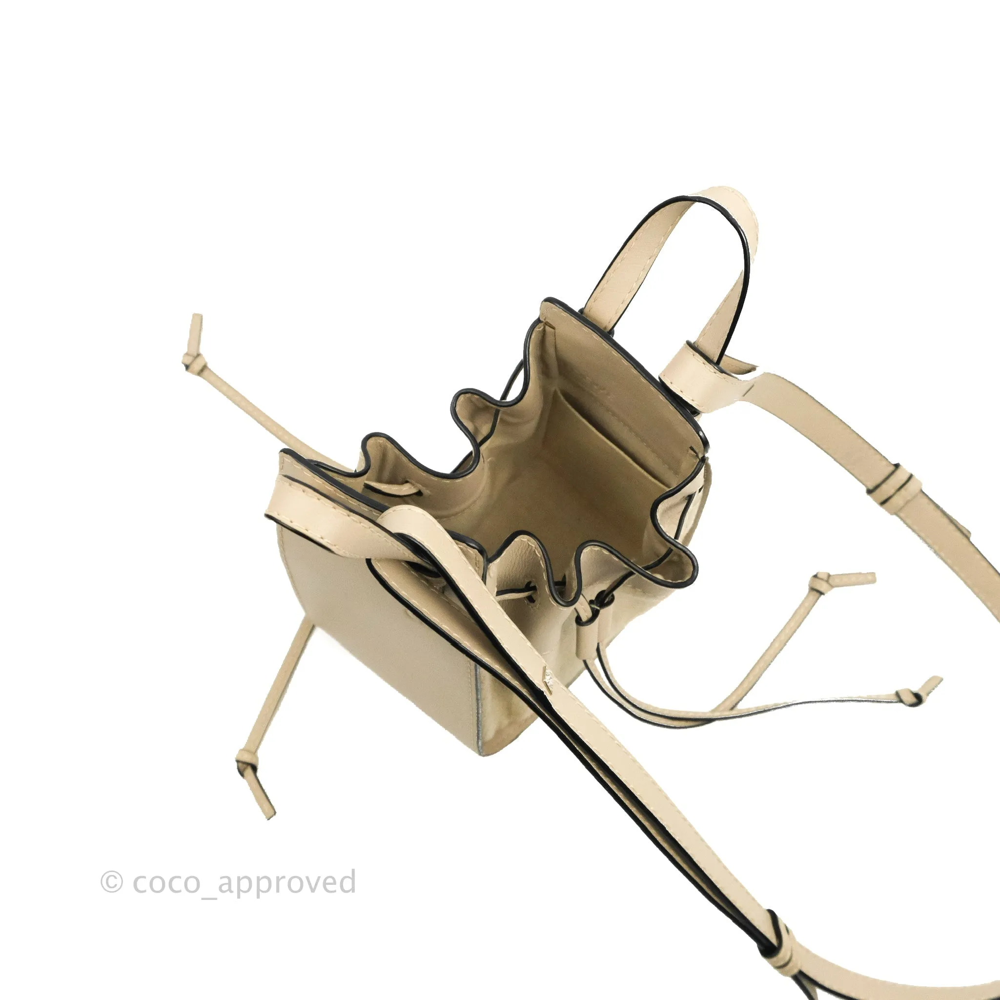 Loewe Mini Hammock Drawstring Taupe Calfskin