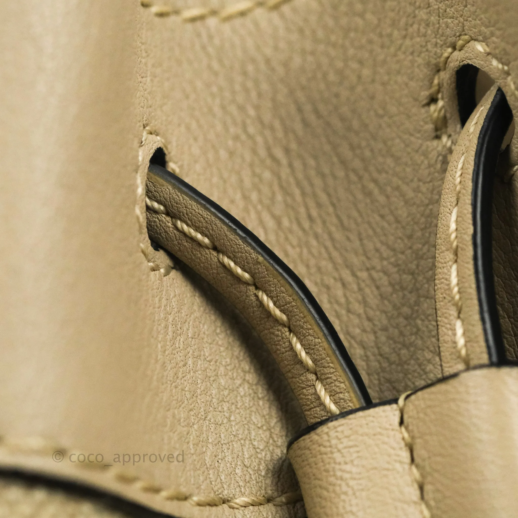 Loewe Mini Hammock Drawstring Taupe Calfskin