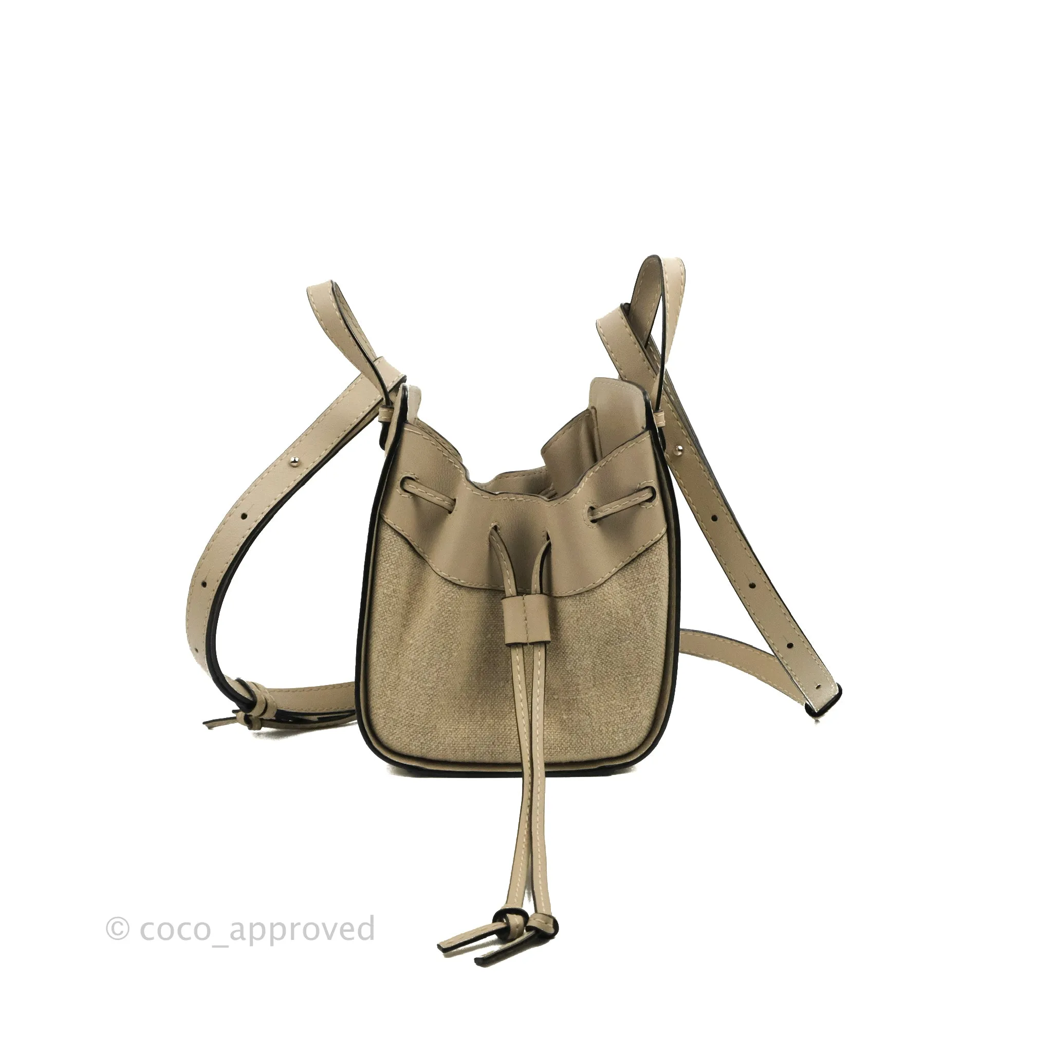 Loewe Mini Hammock Drawstring Taupe Calfskin