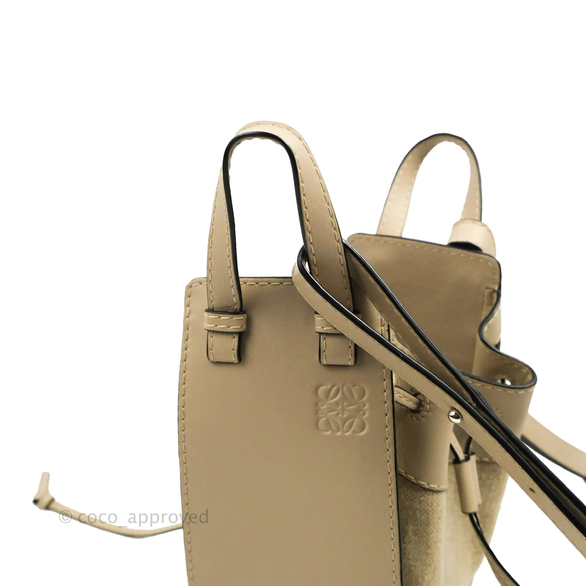 Loewe Mini Hammock Drawstring Taupe Calfskin