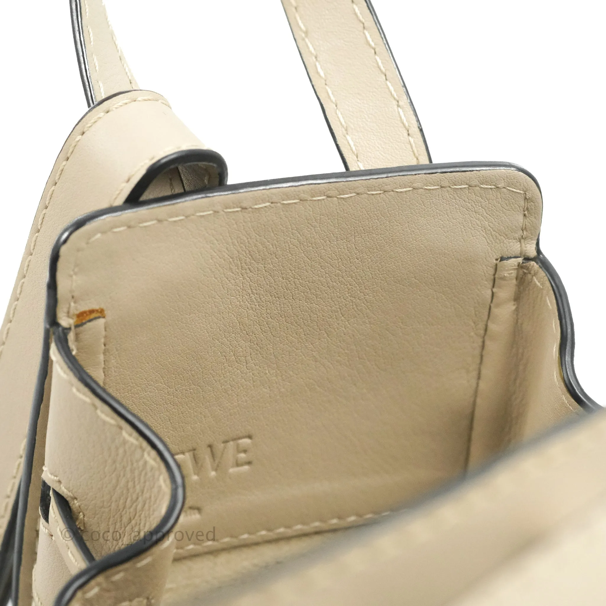 Loewe Mini Hammock Drawstring Taupe Calfskin
