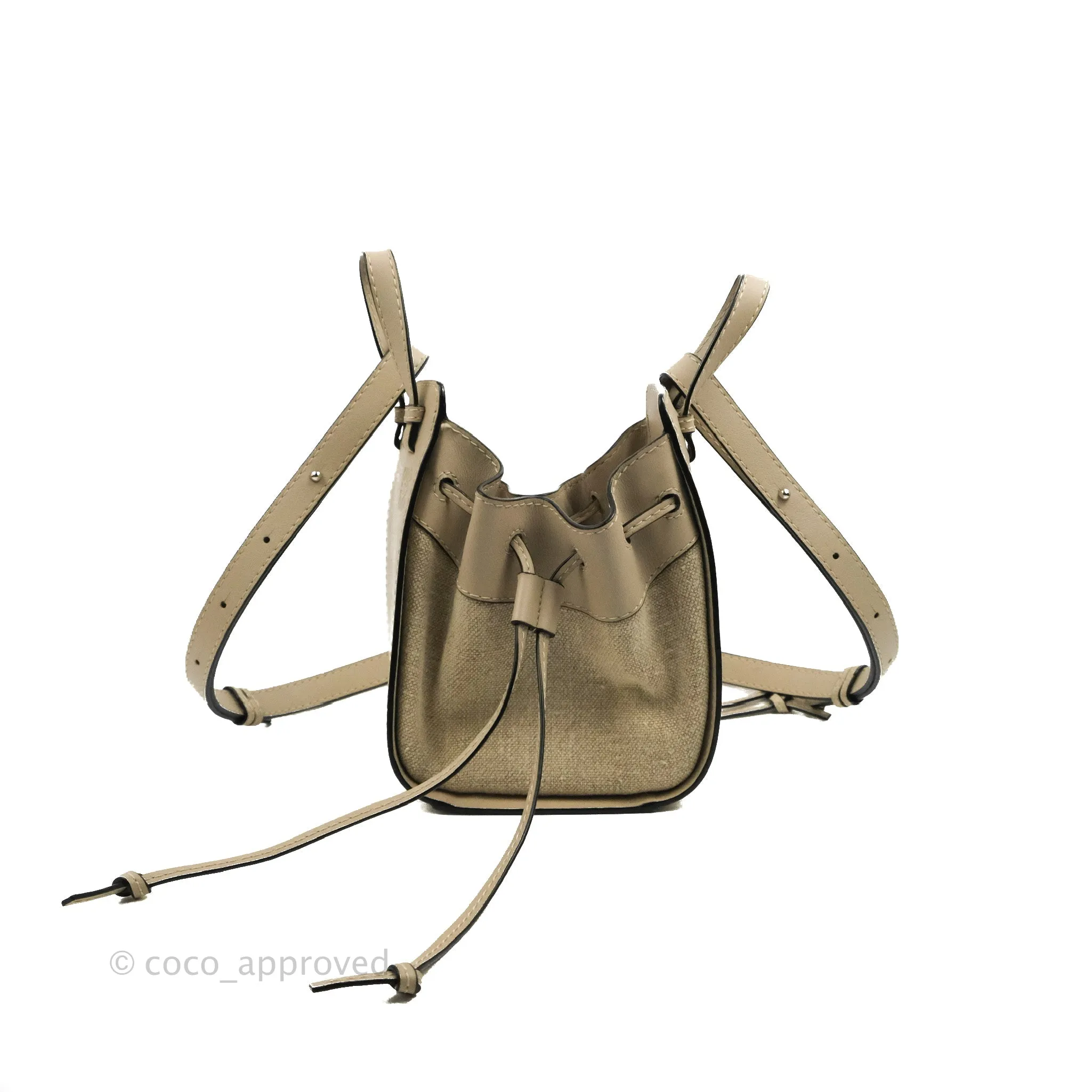 Loewe Mini Hammock Drawstring Taupe Calfskin