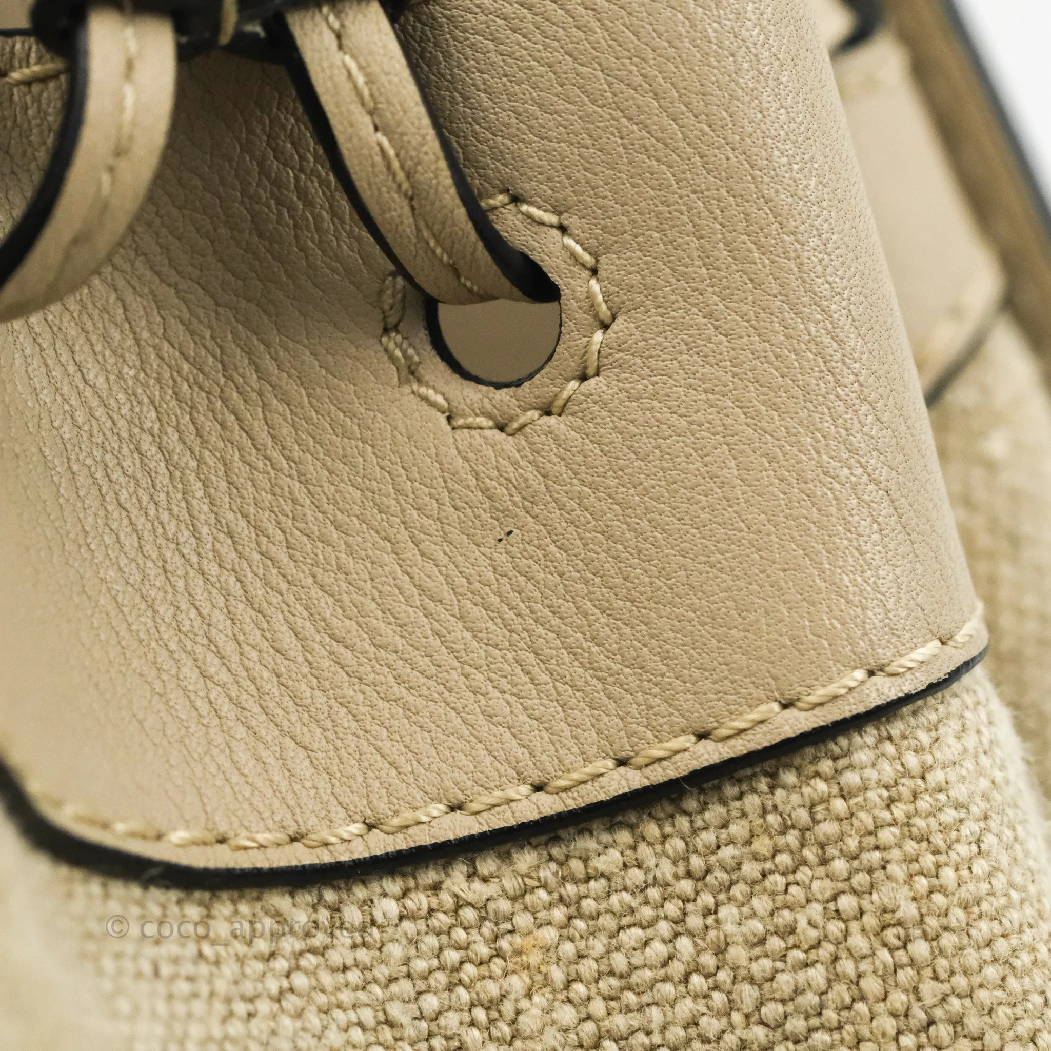 Loewe Mini Hammock Drawstring Taupe Calfskin