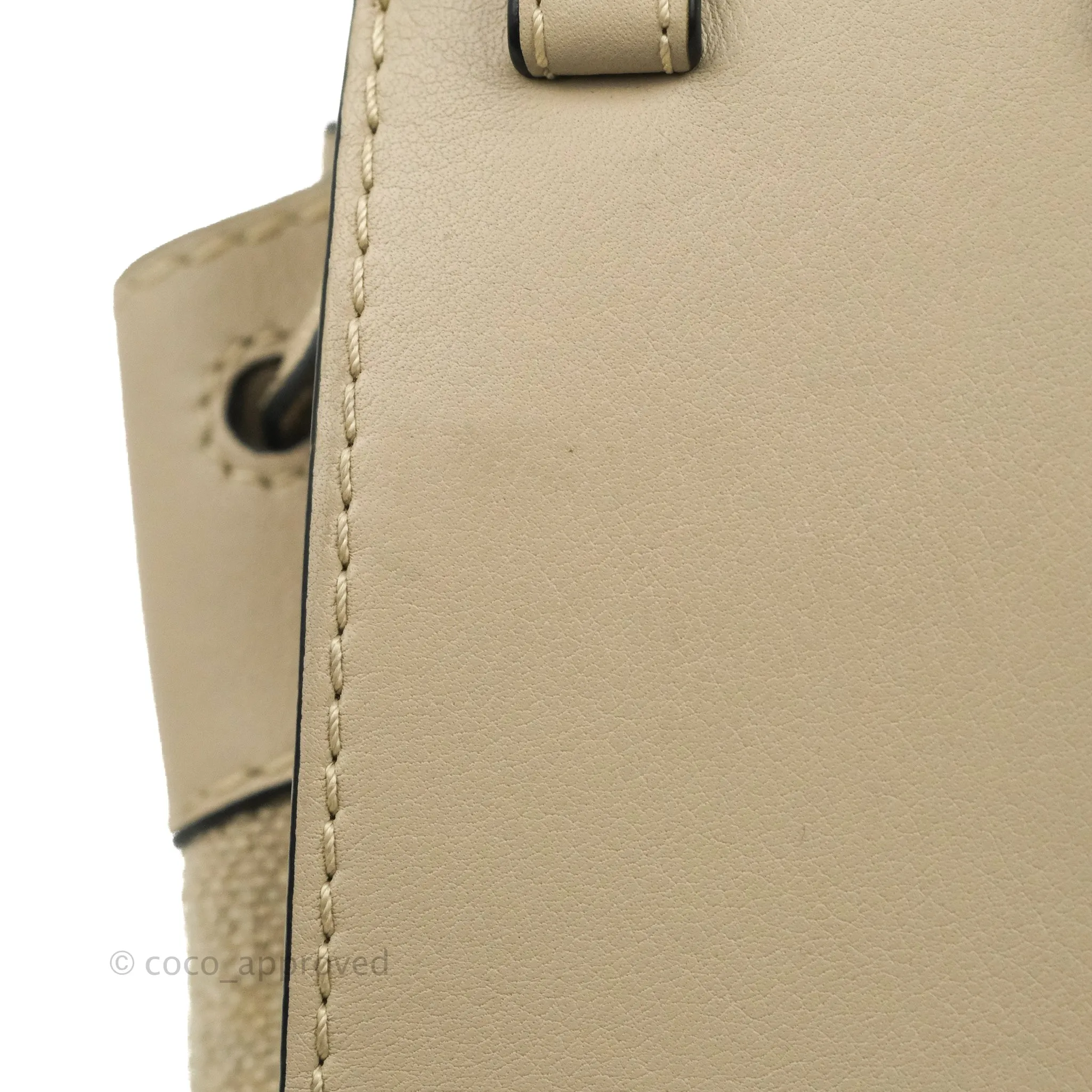 Loewe Mini Hammock Drawstring Taupe Calfskin