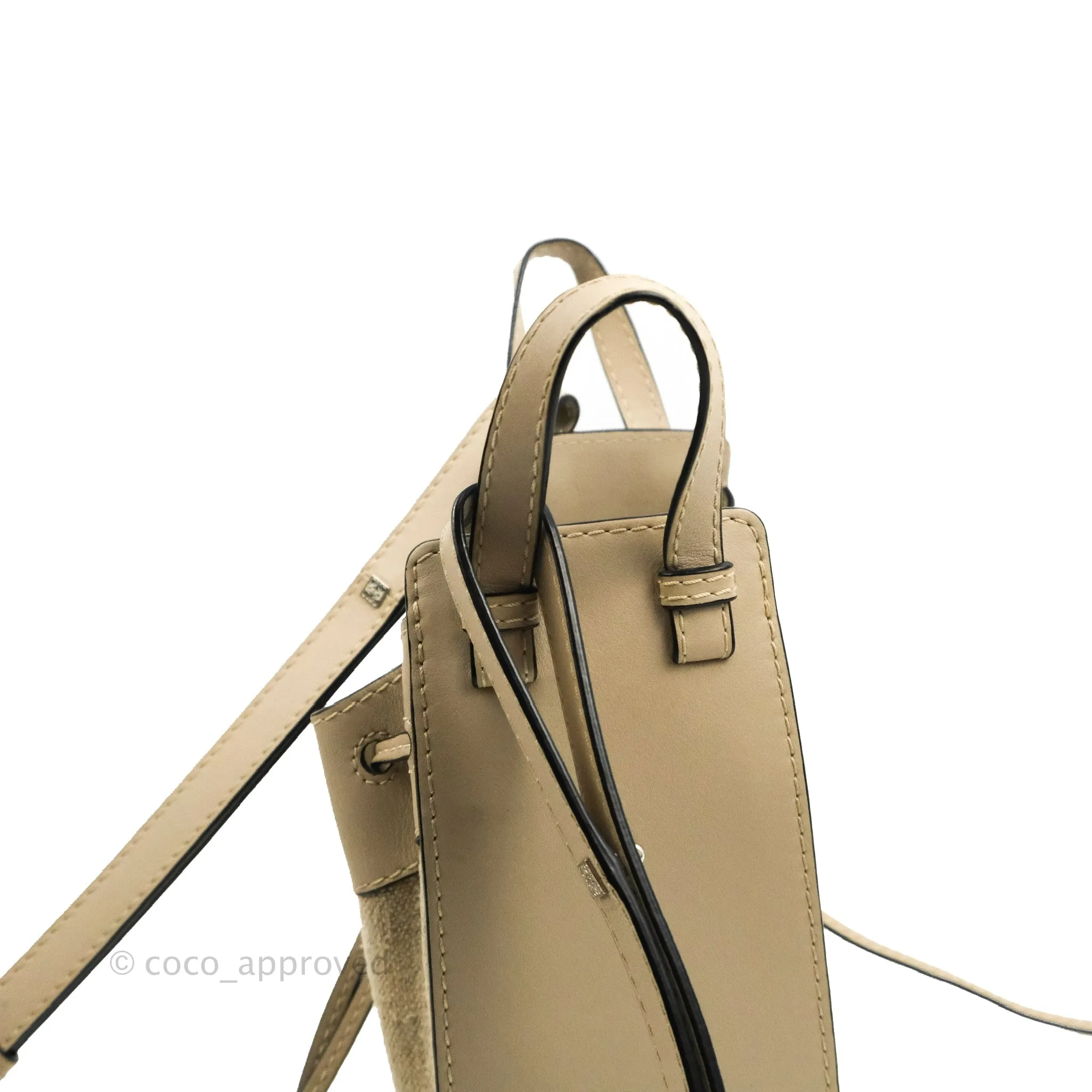 Loewe Mini Hammock Drawstring Taupe Calfskin