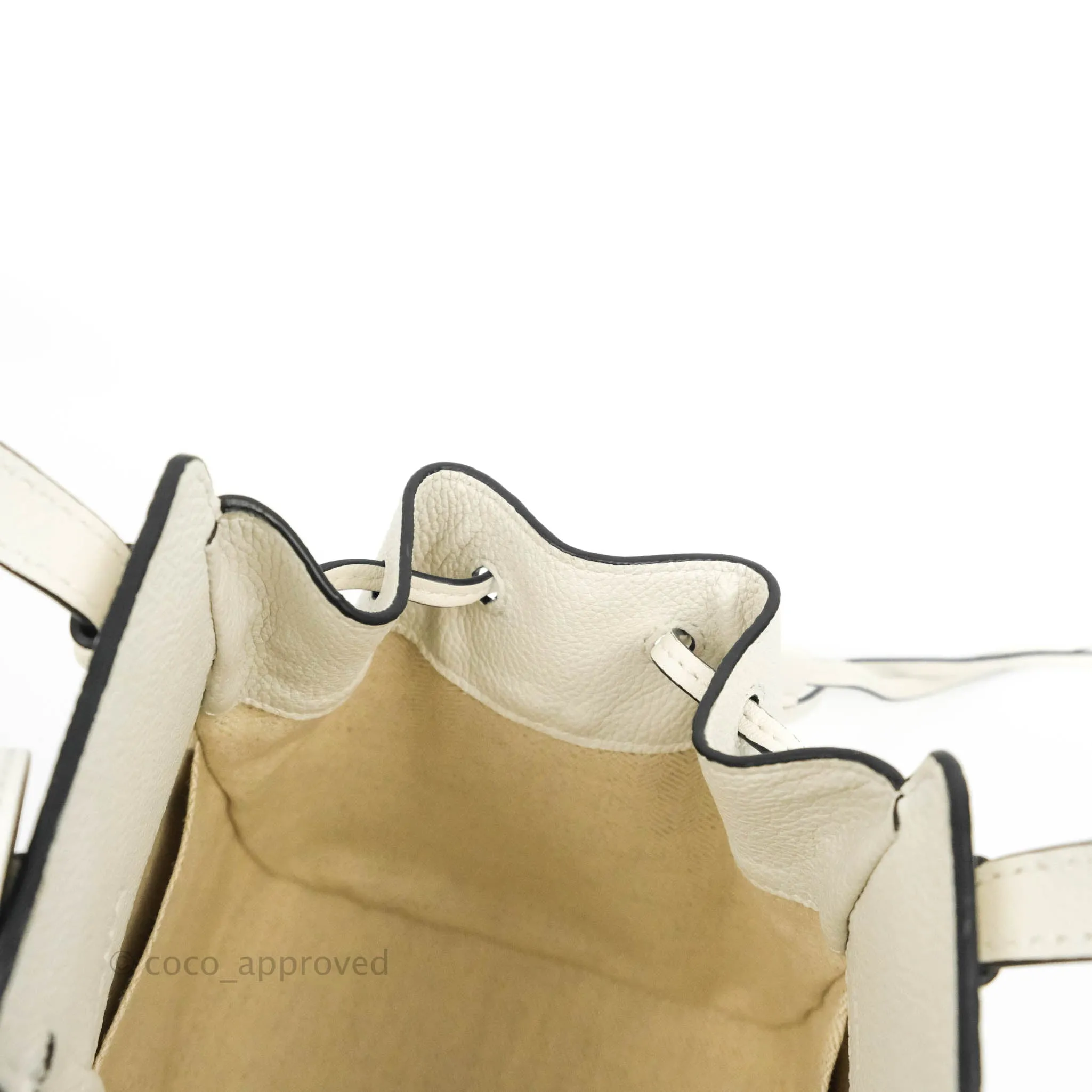 Loewe Mini Hammock Drawstring White Calfskin