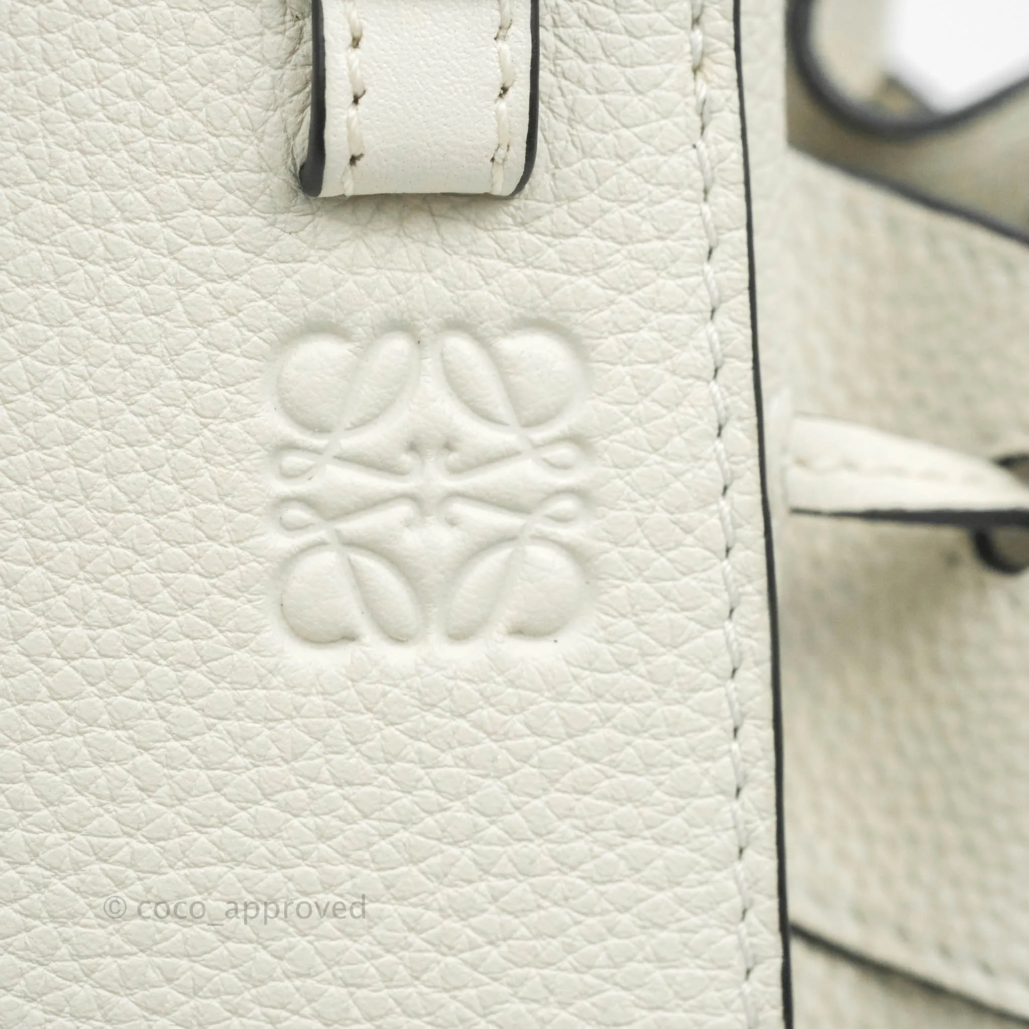 Loewe Mini Hammock Drawstring White Calfskin