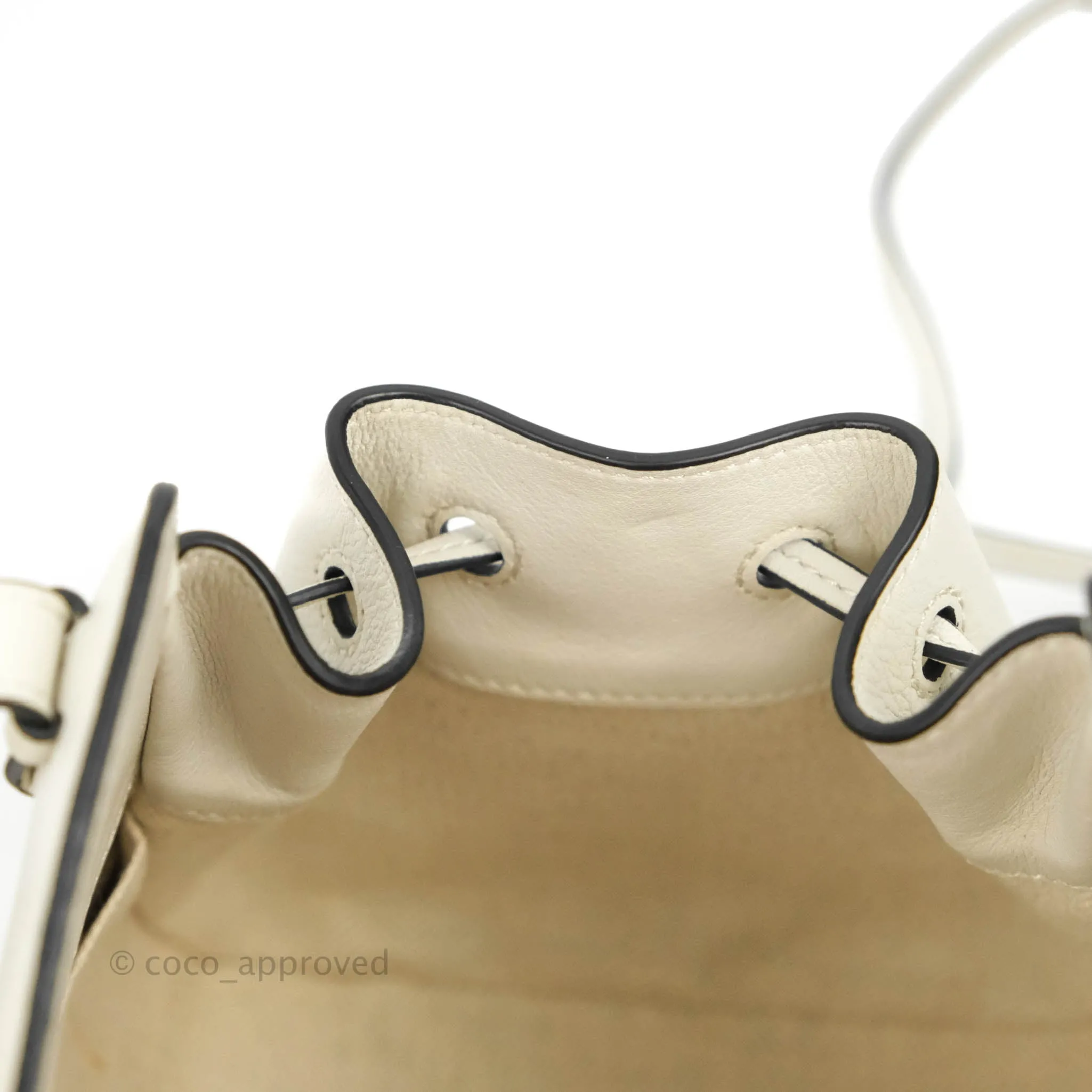 Loewe Mini Hammock Drawstring White Calfskin