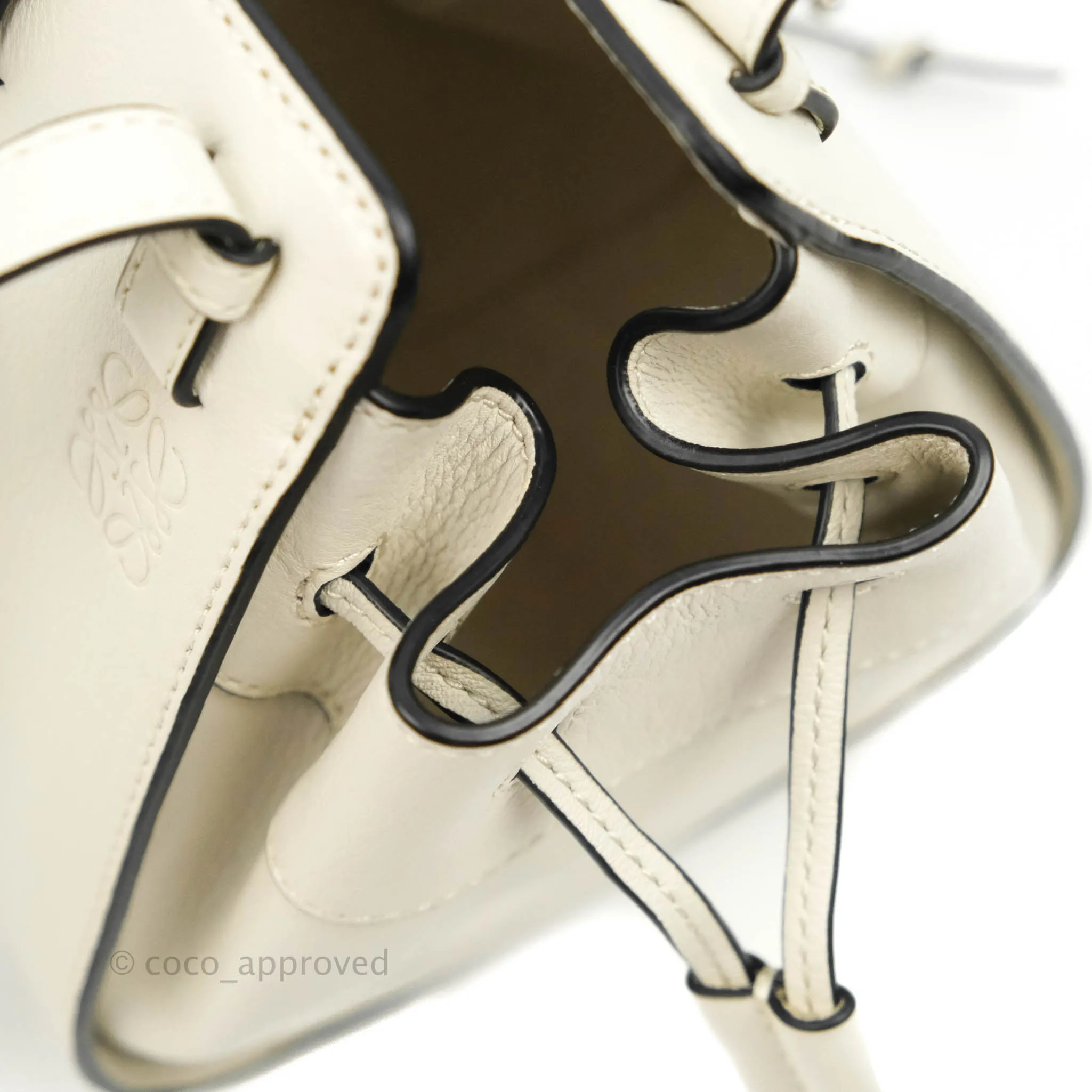 Loewe Mini Hammock Drawstring White Calfskin