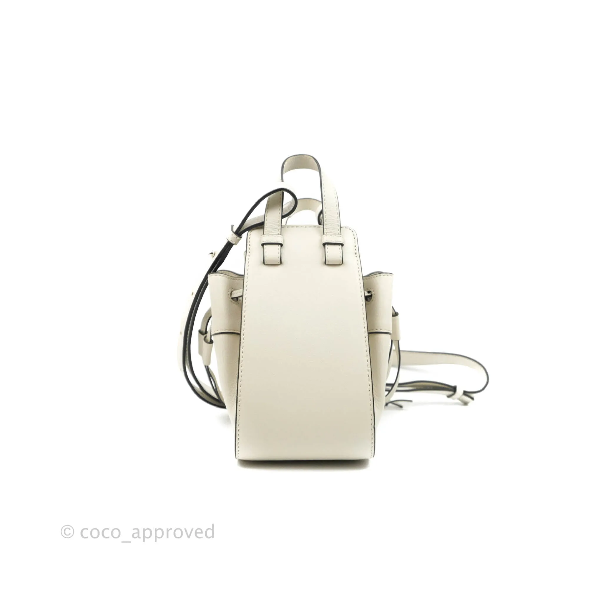 Loewe Mini Hammock Drawstring White Calfskin
