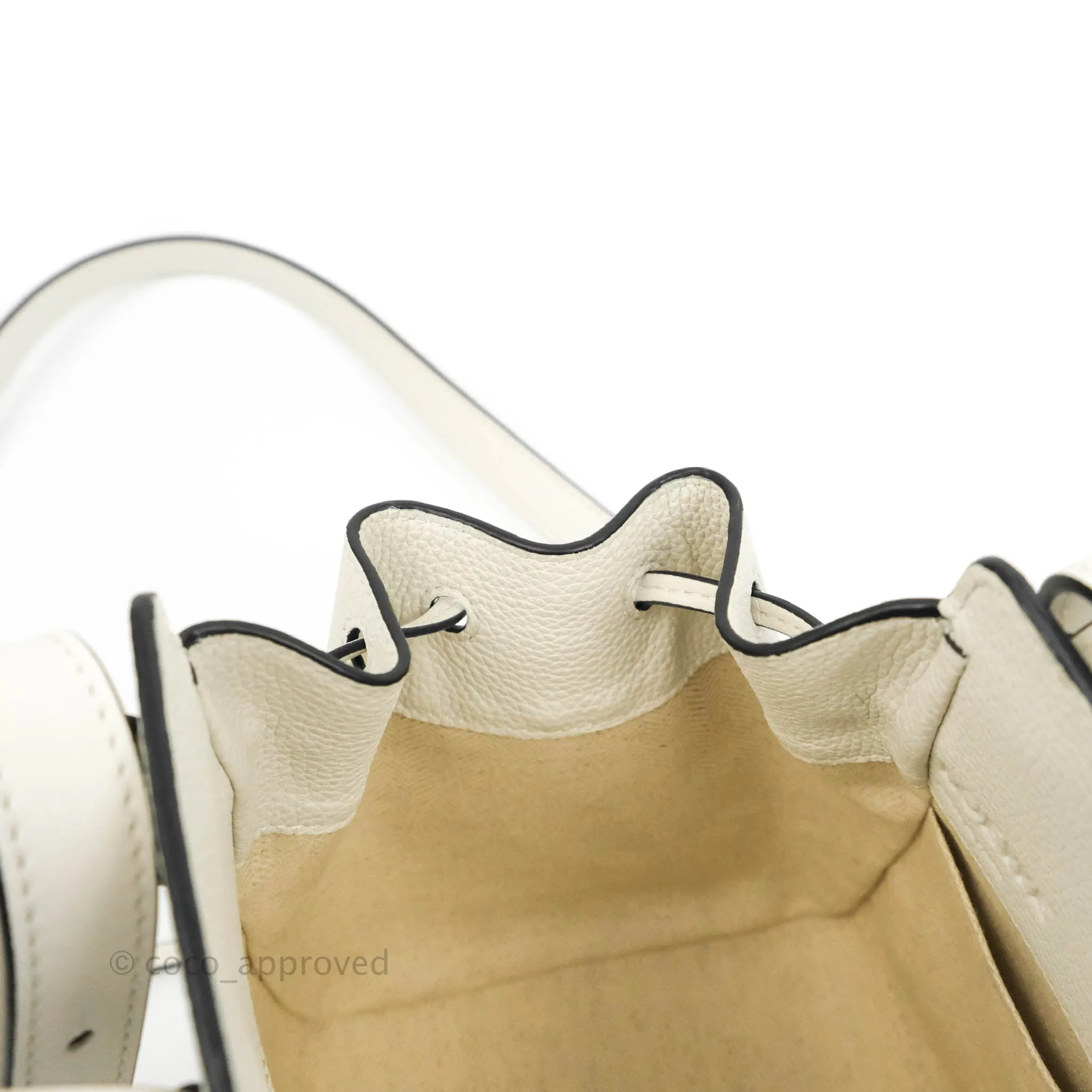 Loewe Mini Hammock Drawstring White Calfskin