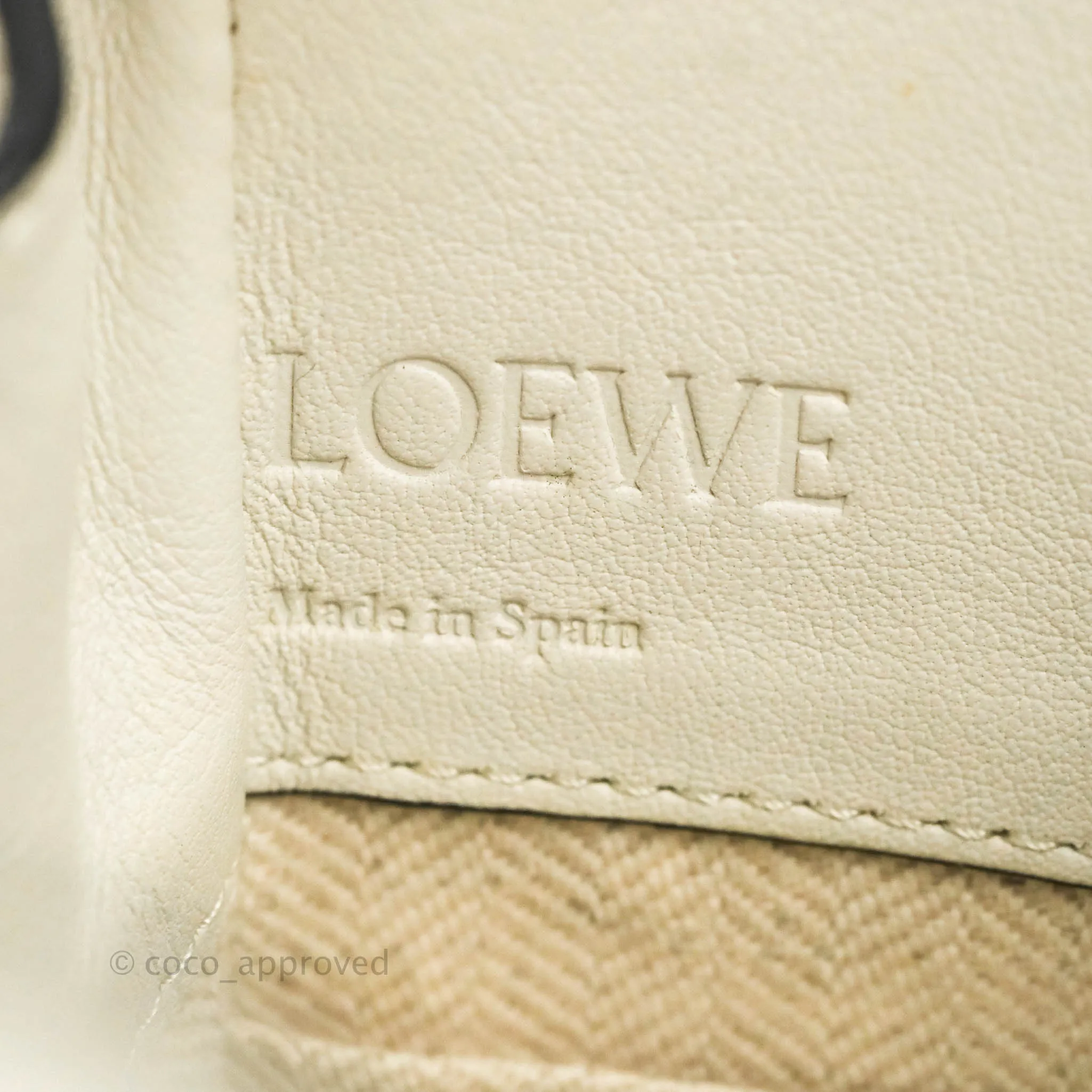 Loewe Mini Hammock Drawstring White Calfskin