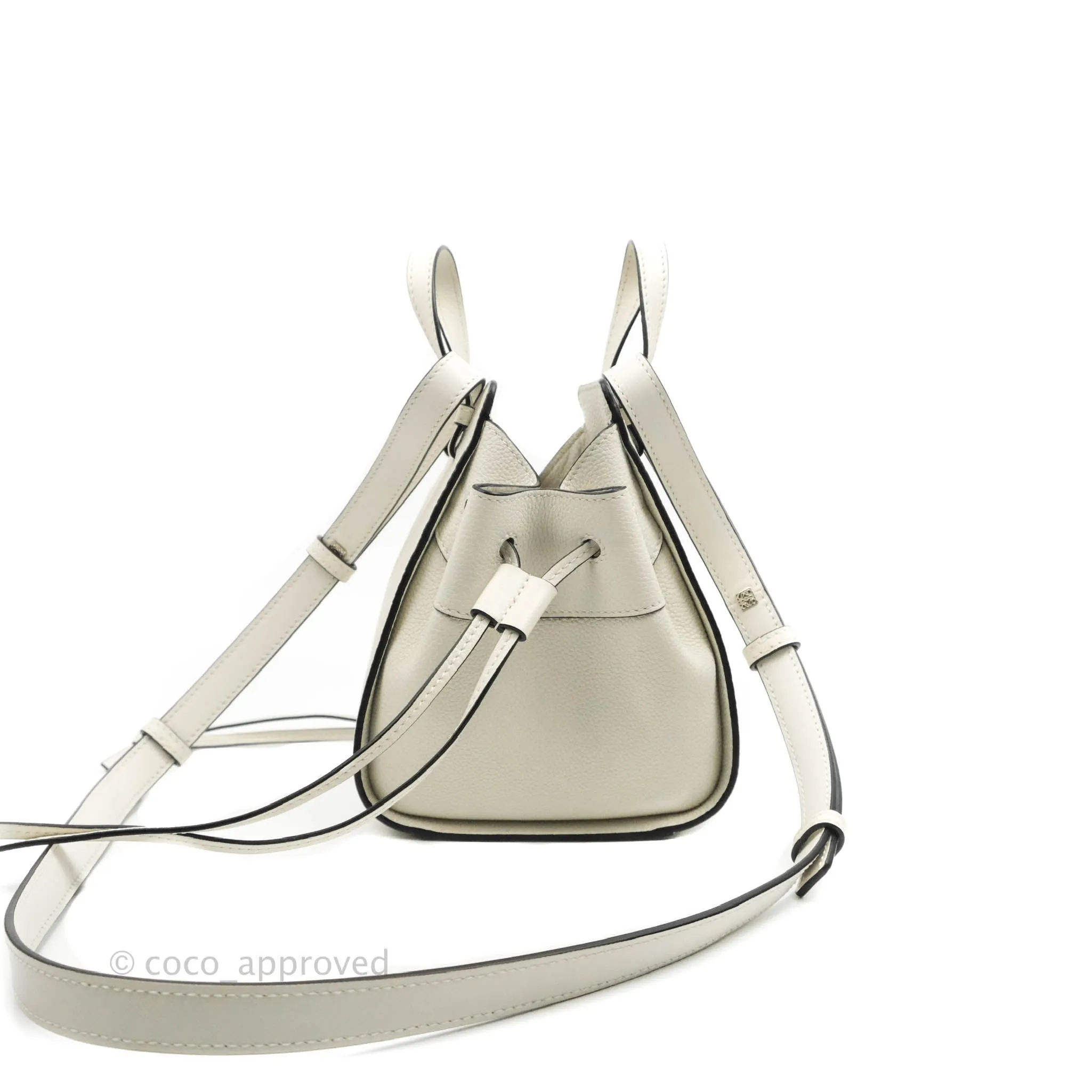 Loewe Mini Hammock Drawstring White Calfskin