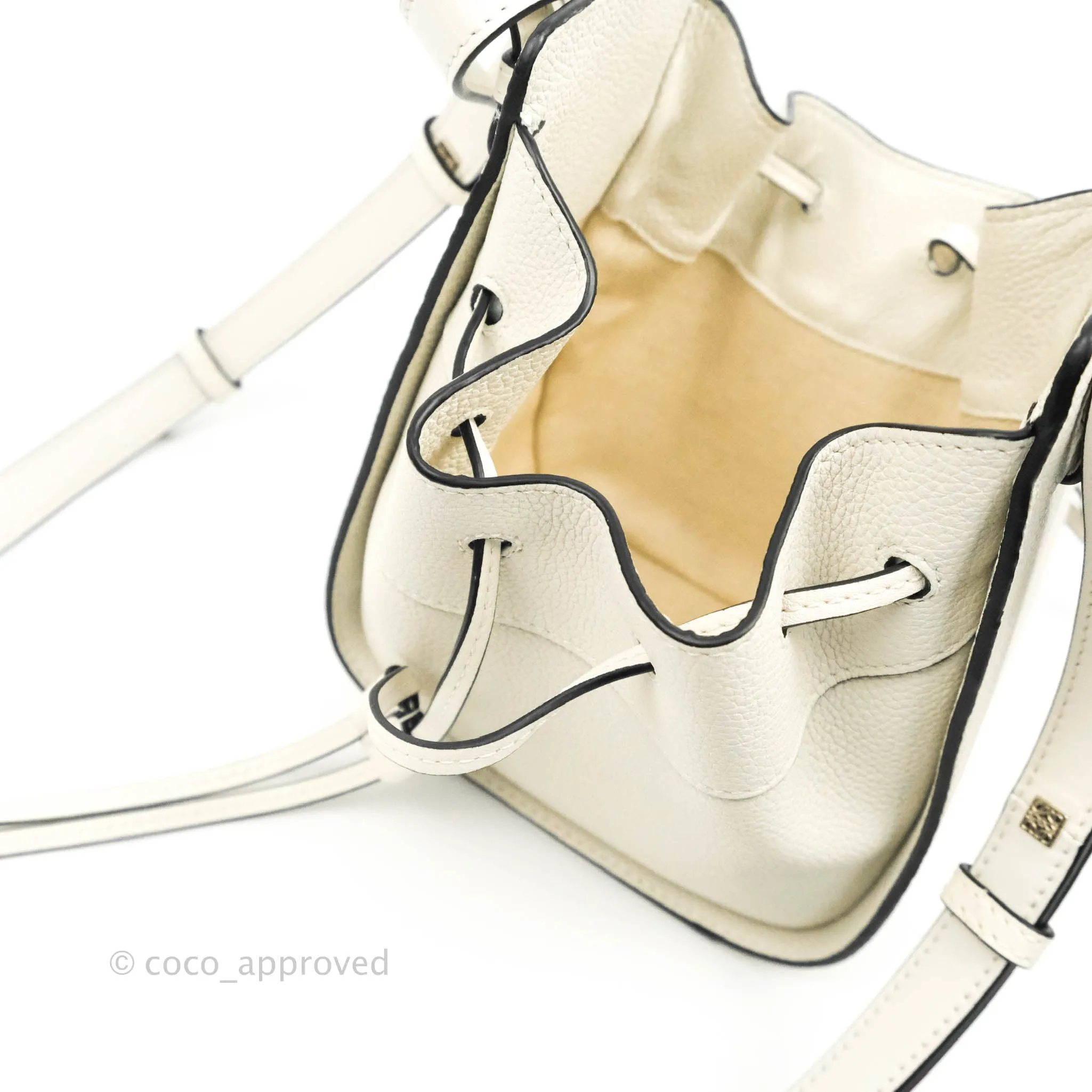 Loewe Mini Hammock Drawstring White Calfskin