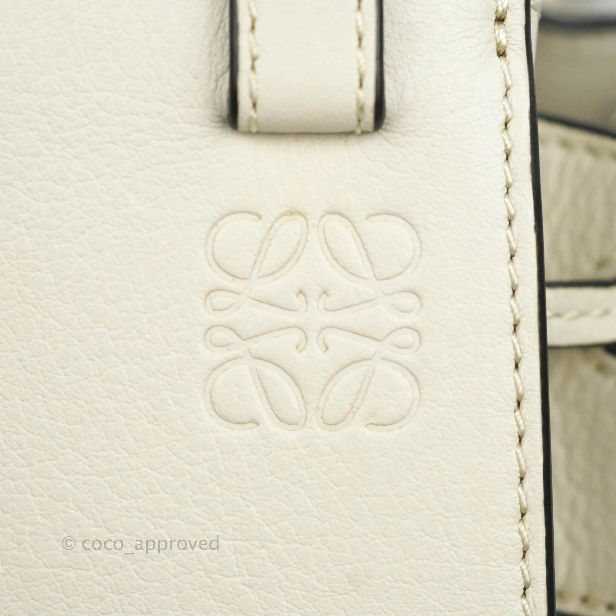 Loewe Mini Hammock Drawstring White Calfskin