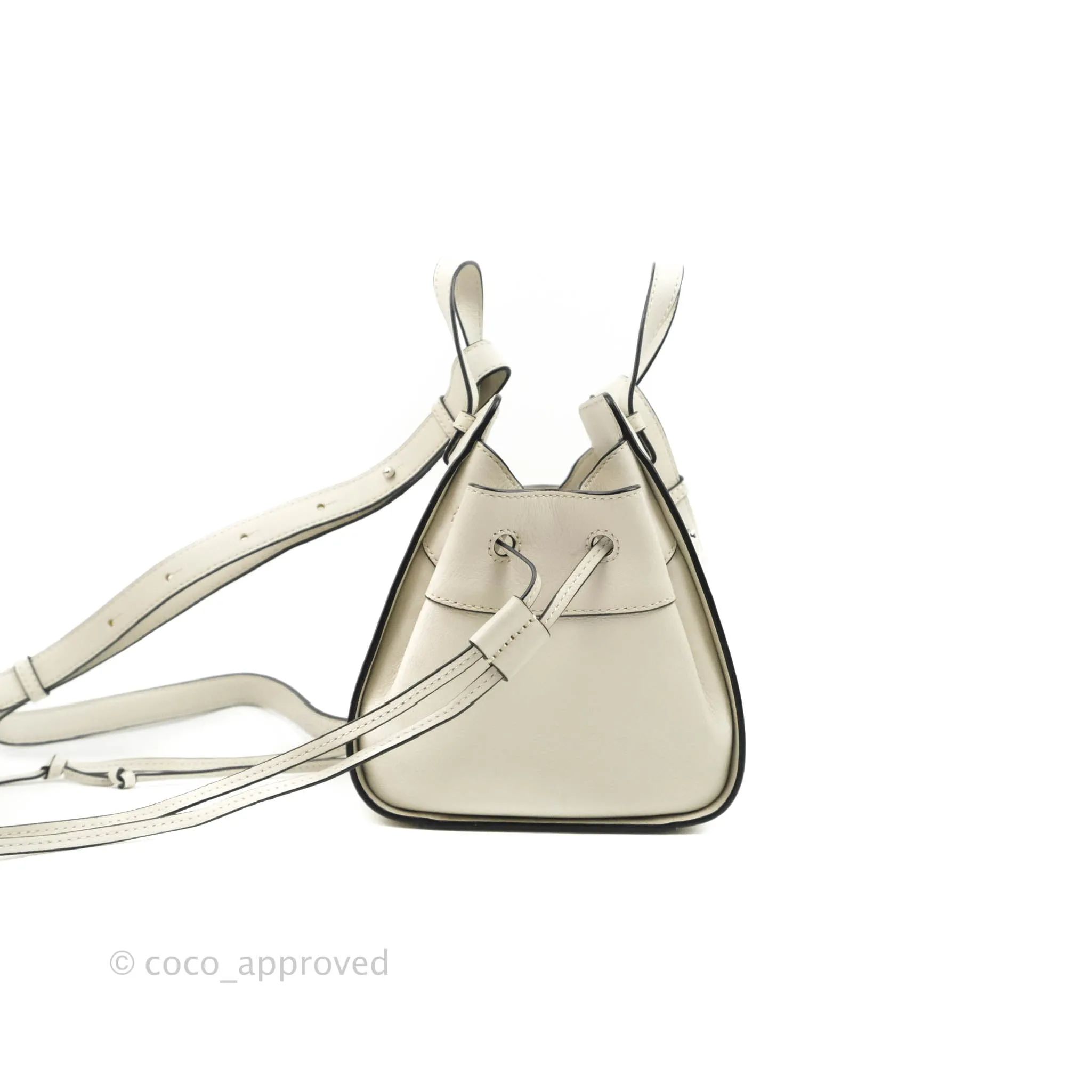 Loewe Mini Hammock Drawstring White Calfskin